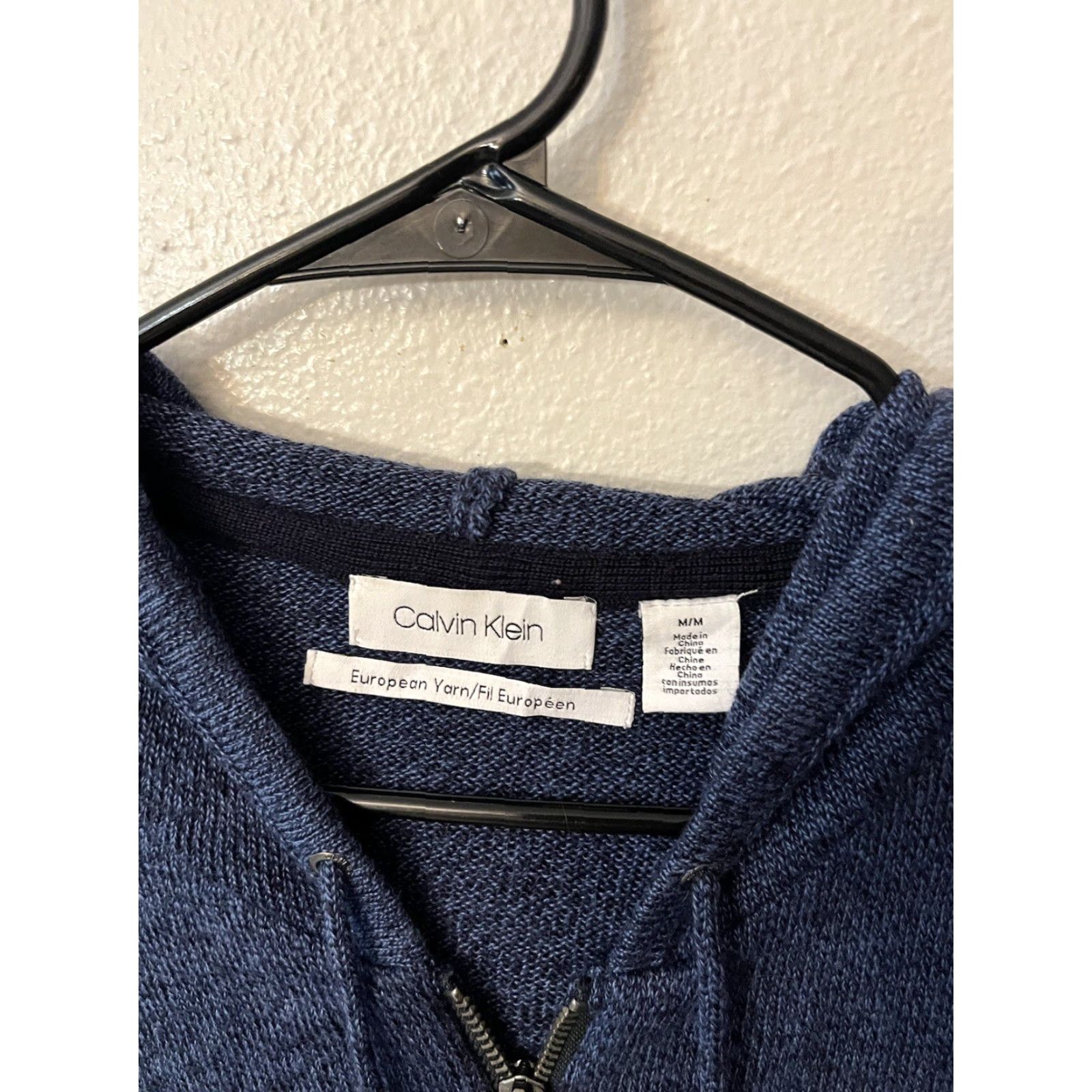 Calvin Klein Calvin Klein European Yarn Blue Hoodie Unisex M Full Zip Size M / US 6-8 / IT 42-44 - 2 Thumbnail