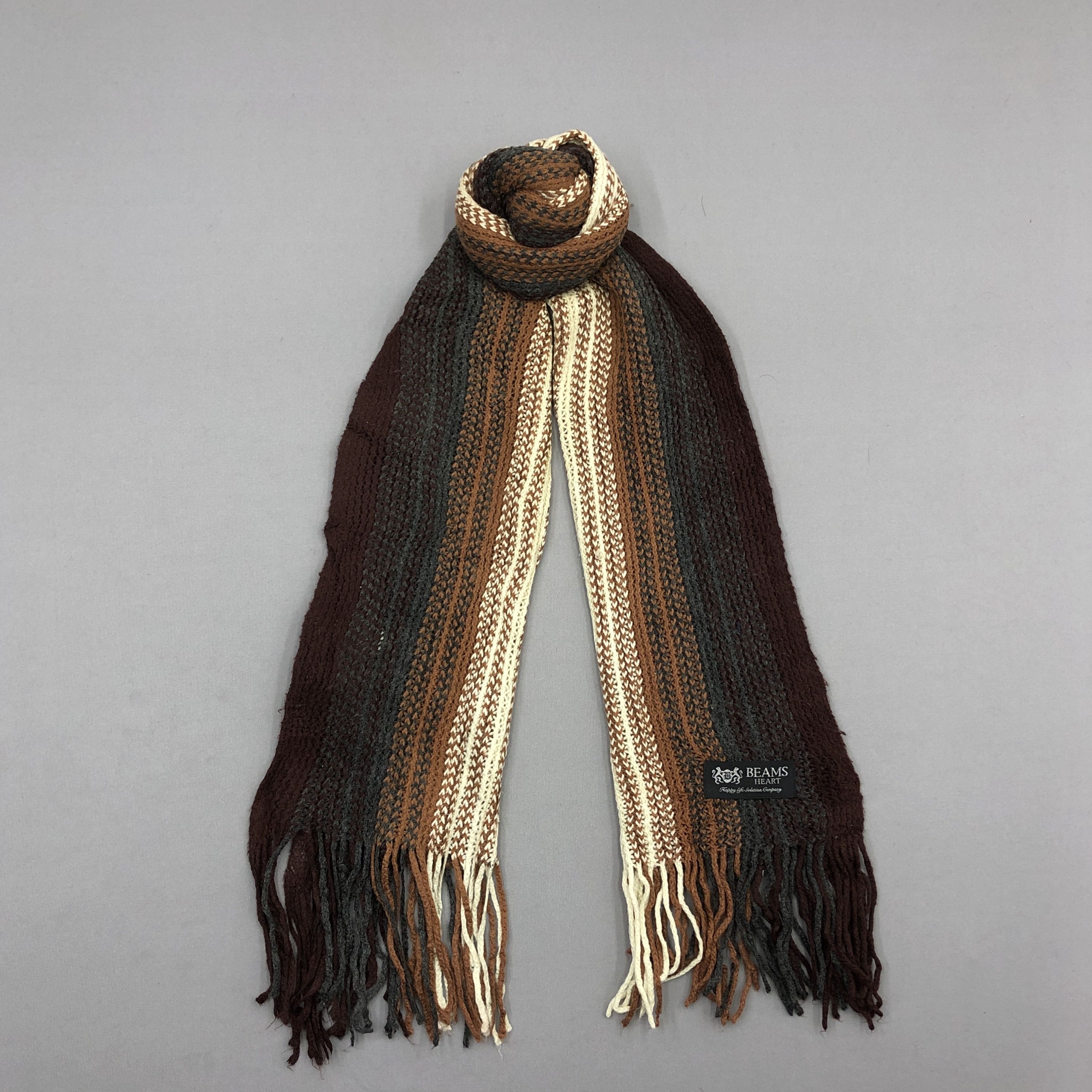 Beams Plus Vintage Beams Scarf Muffler Knit Wool Cashmere Scarves Size ONE SIZE - 1 Thumbnail