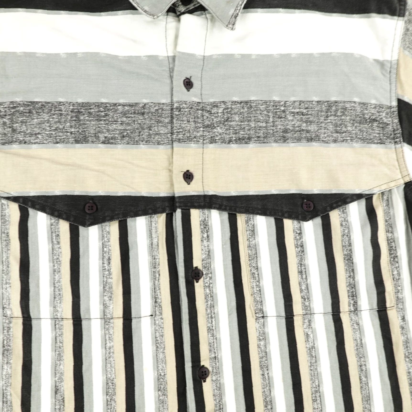 Vintage VINTAGE Western Signatures Button-Up Shirt Mens Large Gray Beige Stripes Long Sleeve Cowboy Outdoor Size US L / EU 52-54 / 3 - 5 Thumbnail