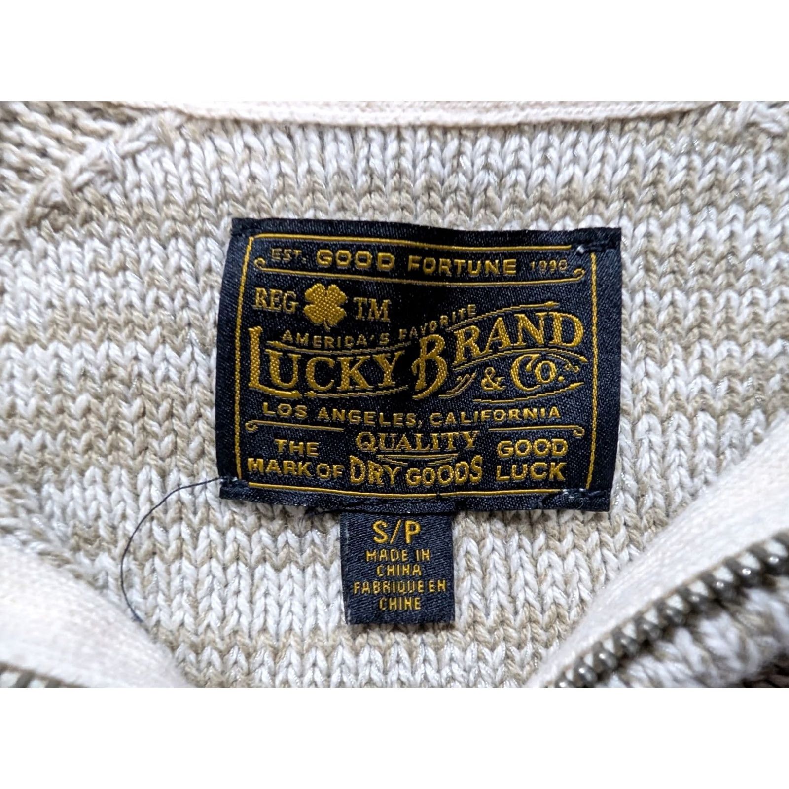 Lucky Brand Lucky Brand Men’s 1/4 Zip Heathered Beige Gray Knit Pullover Sweater Size S Size US S / EU 44-46 / 1 - 3 Thumbnail