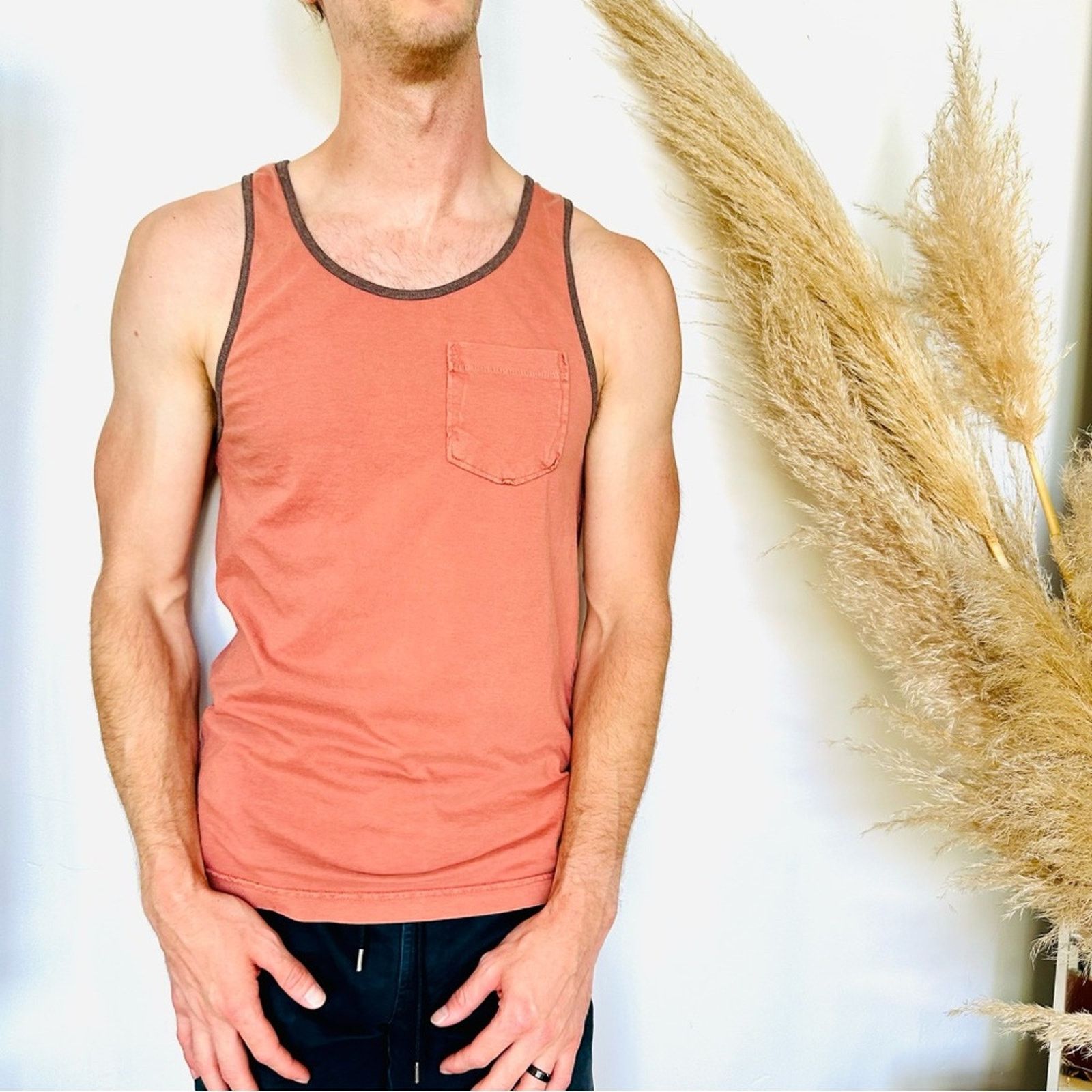 Pacsun MENS SUN DIEGO Navy Blue Pink Aqua Grey Two Tone Tank Top Size US S / EU 44-46 / 1 - 4 Thumbnail