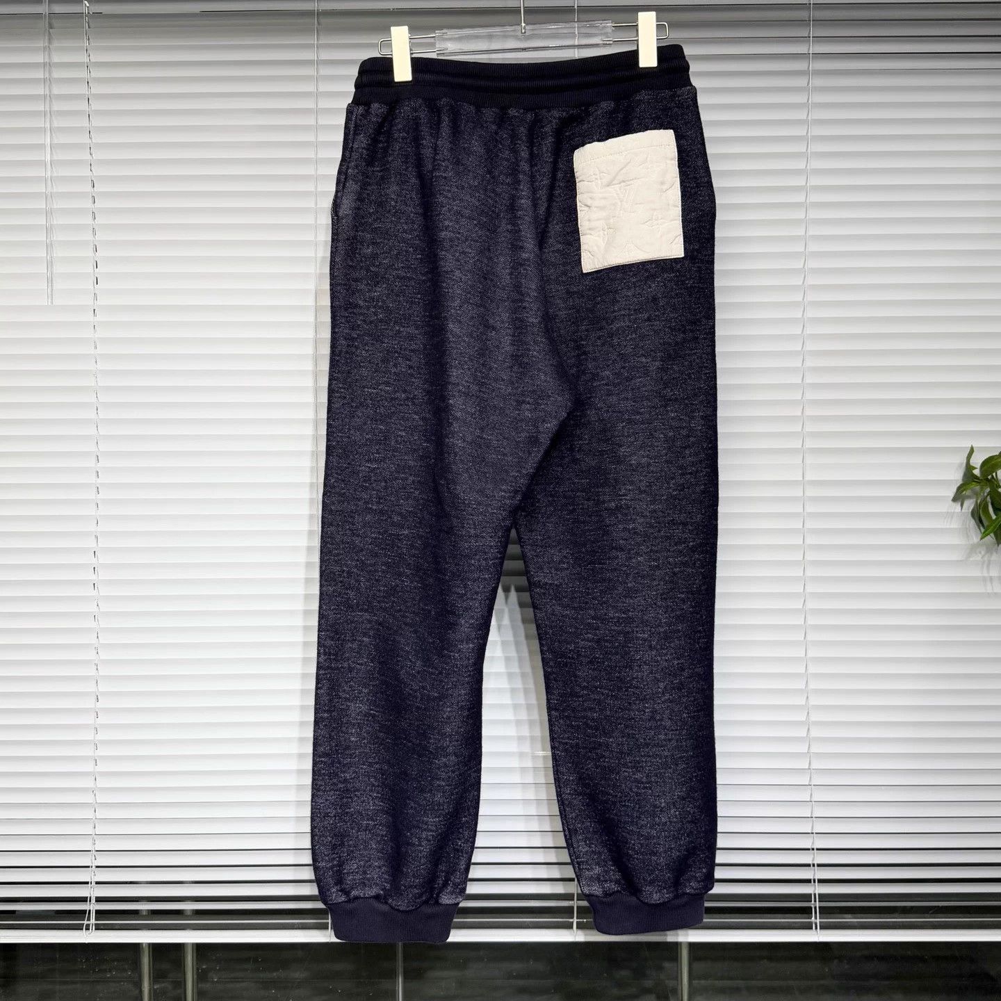 Louis Vuitton LV Monogram Embossed Wool Drawstring Joggers M Deep Blue Size US 30 / EU 46 - 2 Thumbnail