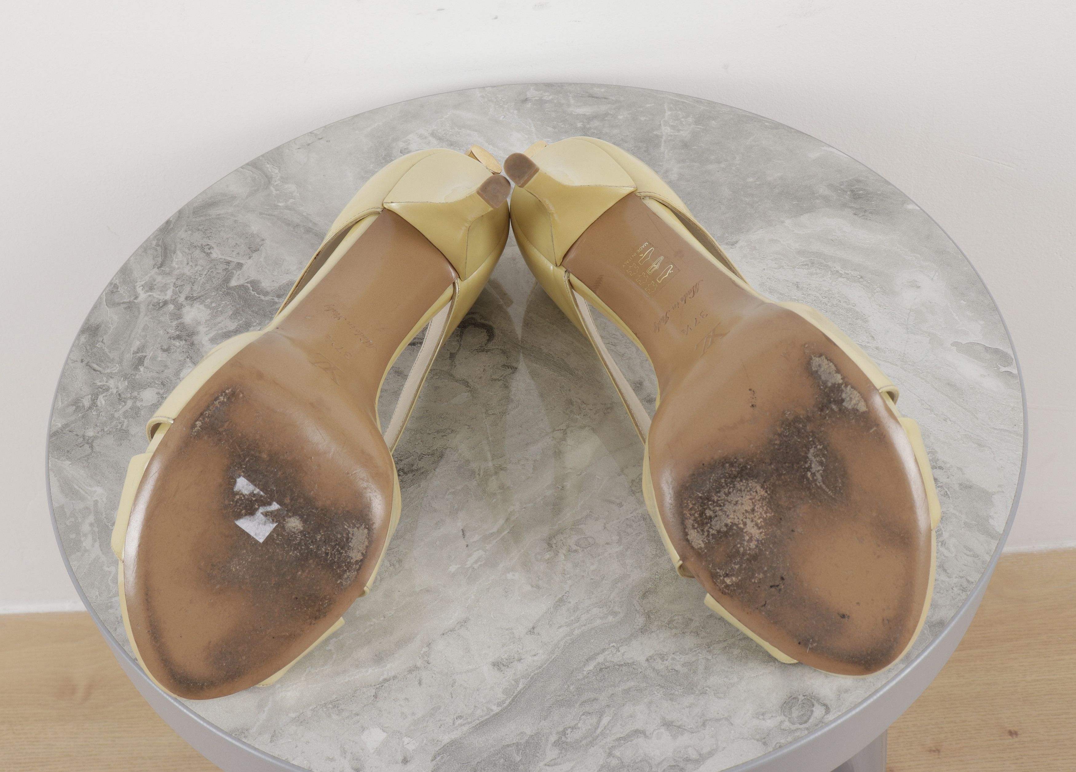 Louis Vuitton Louis Vuitton Leather Yellow High Heel Open Toe Shoes Size US 7.5 / IT 37.5 - 14 Thumbnail