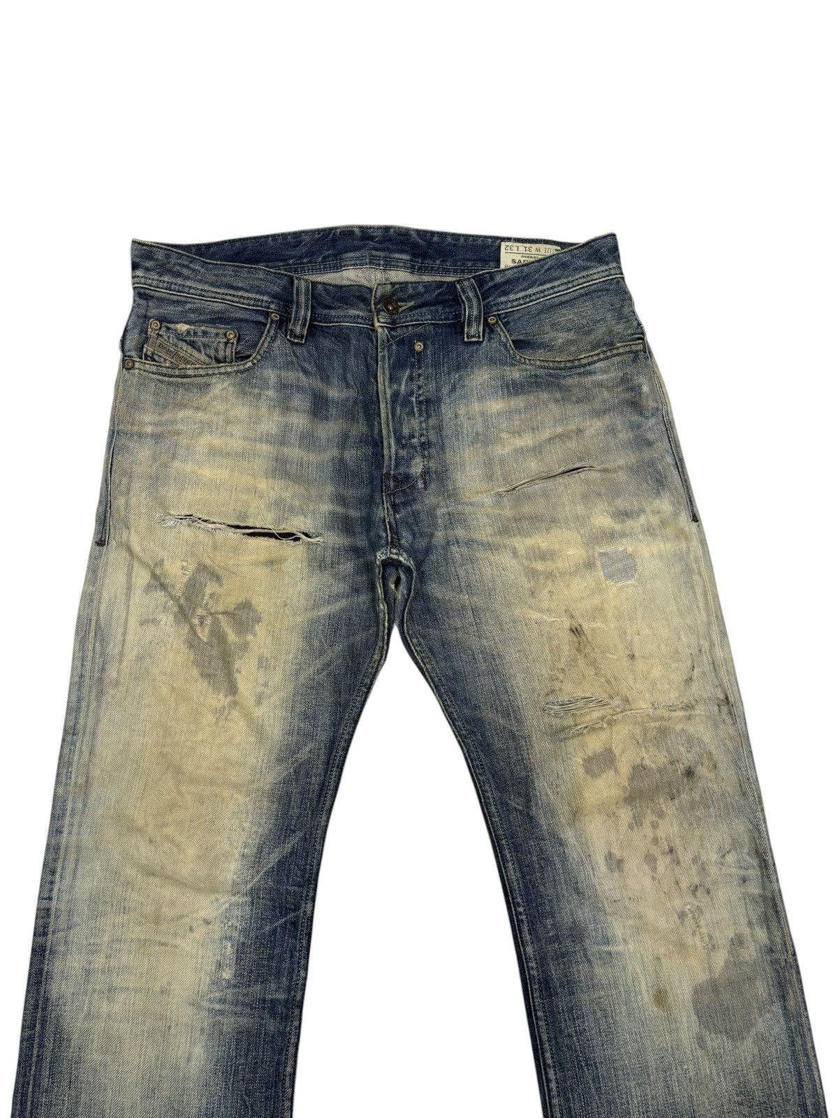 Diesel DIESEL SAFADO THRASHED DISTRESSED DENIM JEANS Size US 34 / EU 50 - 5 Thumbnail