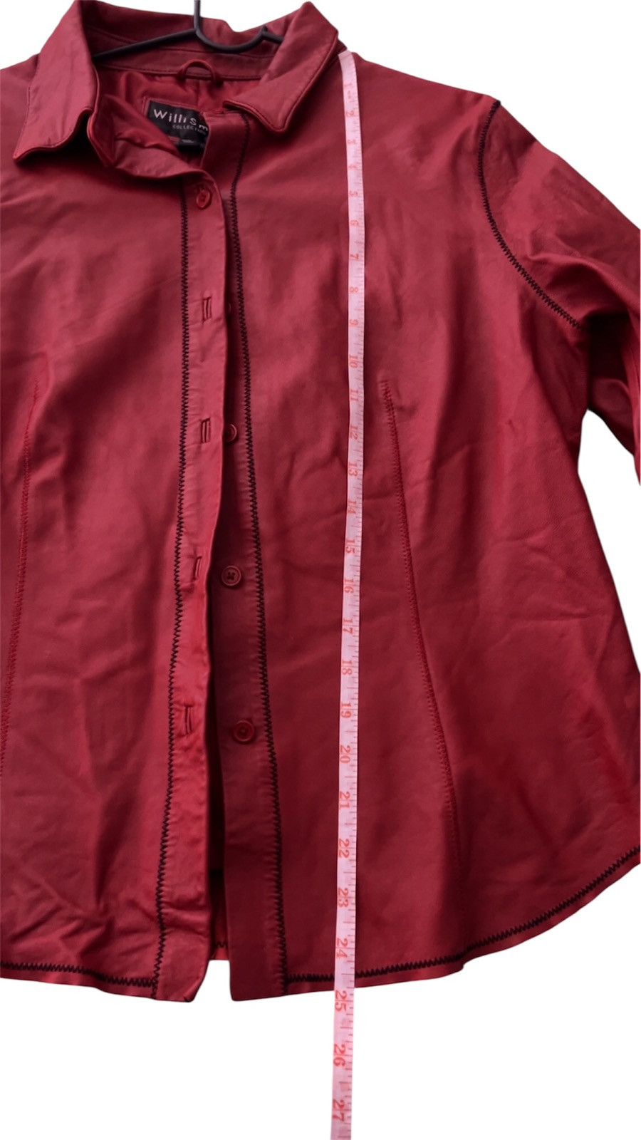 Willi Smith Vintage Willi Smith 100% Lamb Leather Shacket - Brick Red - Size XL / US 12-14 / IT 48-50 - 5 Thumbnail