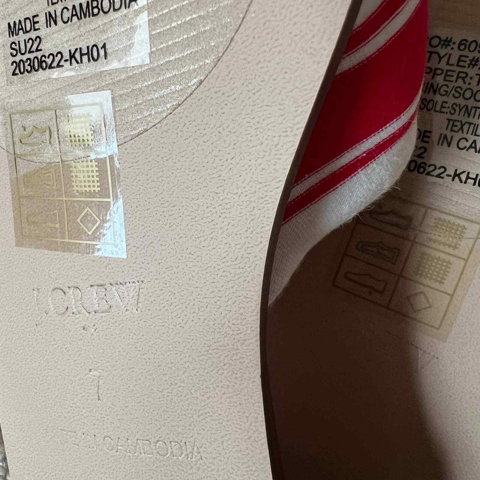J.Crew J.CREW Red/ Ivory Stripe Print Knot Slide Sandals, US7 Size US 7 / IT 37 - 5 Thumbnail