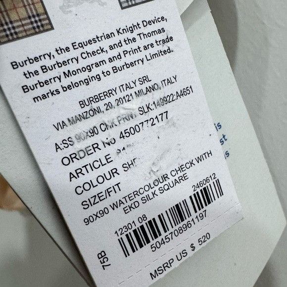 Burberry Burberry Equestrian Knight Design Square Silk Scarf Archive Size ONE SIZE - 6 Thumbnail