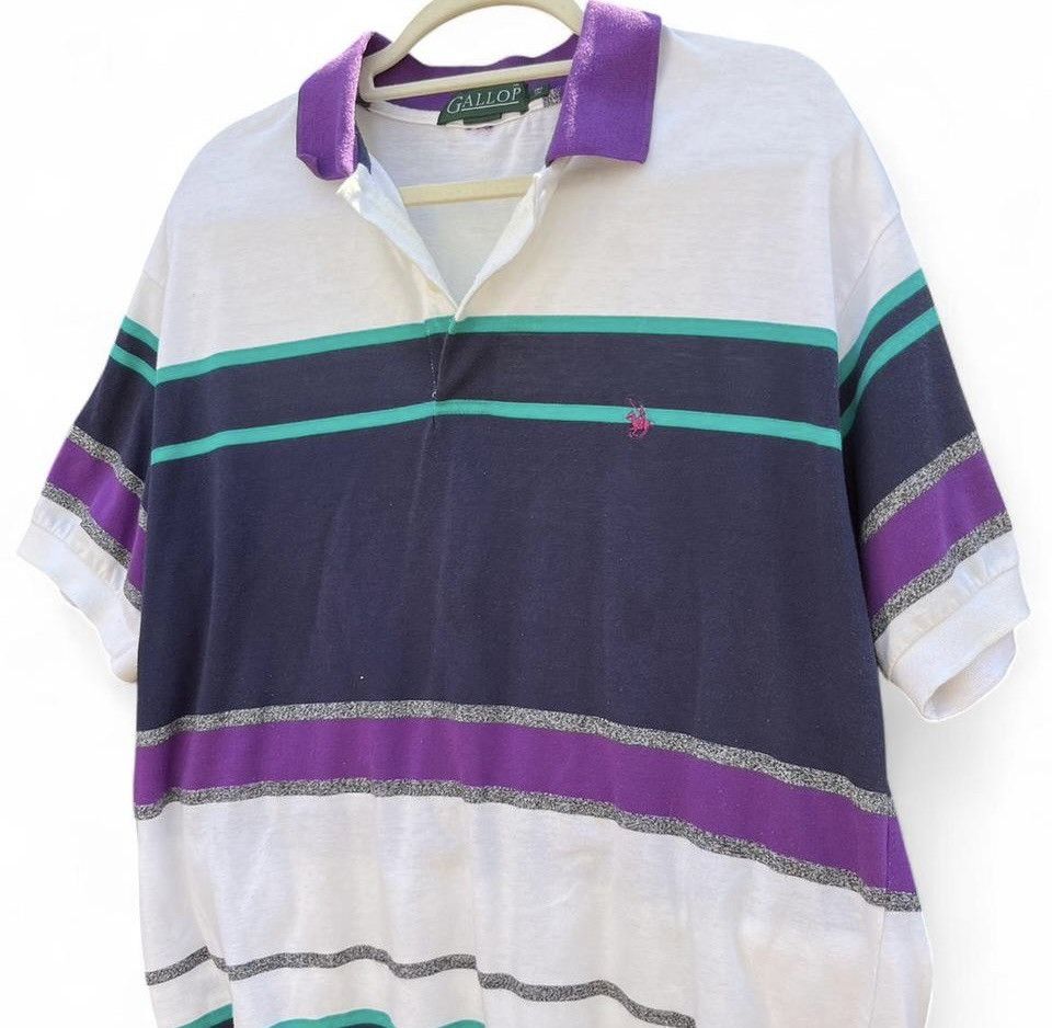 Other Vintage Gallop Polo Shirt Striped Equestrian Minimalist Size US XXL / EU 58 / 5 - 2 Thumbnail