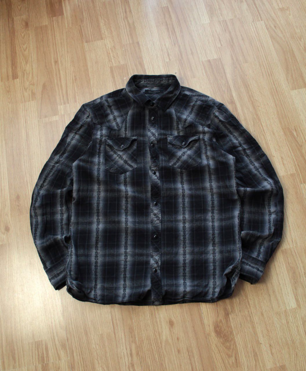 Allsaints 🔥 Allsaints Hellertown Flannel Plaid LS Button Up Shirt Y2K Size US L / EU 52-54 / 3 - 2 Thumbnail