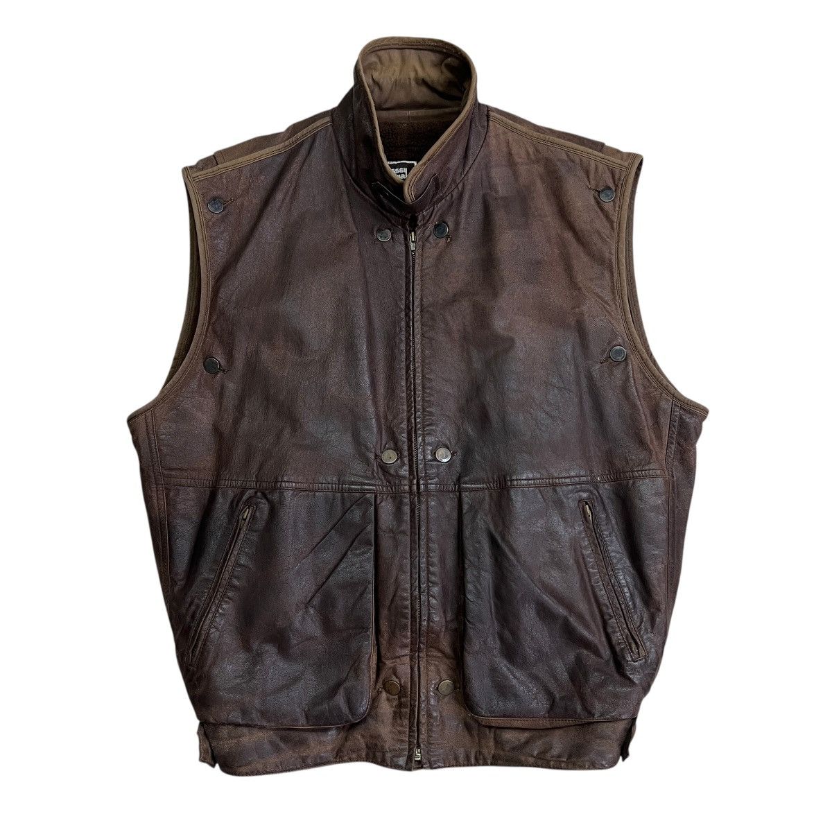 Issey Miyake 🔥 80s Issey Miyake Men Cargo Cowhide Leather shearling liner Size US M / EU 48-50 / 2 - 2 Thumbnail