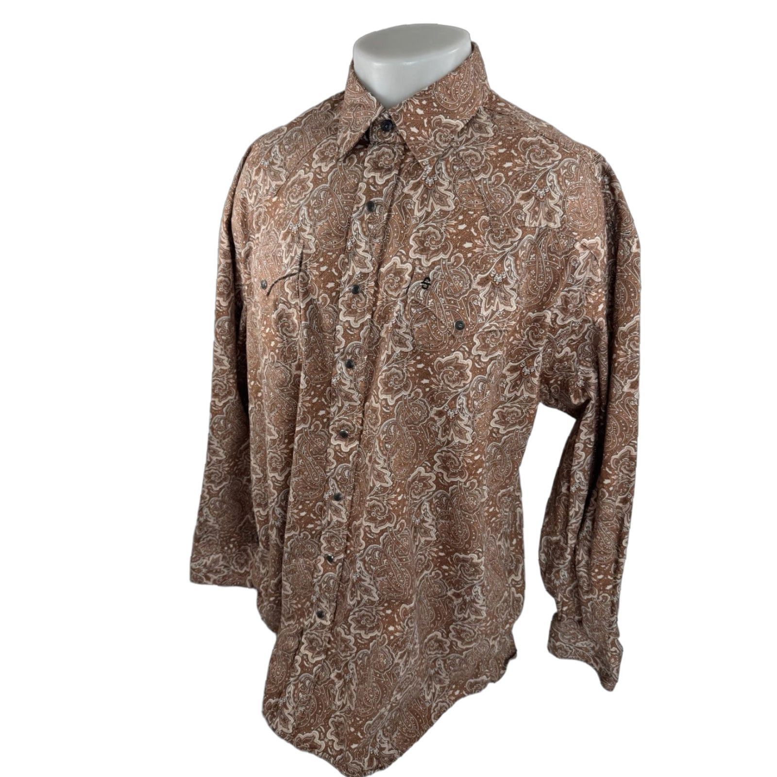Stetson VINTAGE Stetson Shirt Paisley Western Mens 2XL Button-Up Long Sleeve Brown Snap Western Mens 2XL Shirt Paisley Brown Nike Size US XXL / EU 58 / 5 - 1 Thumbnail