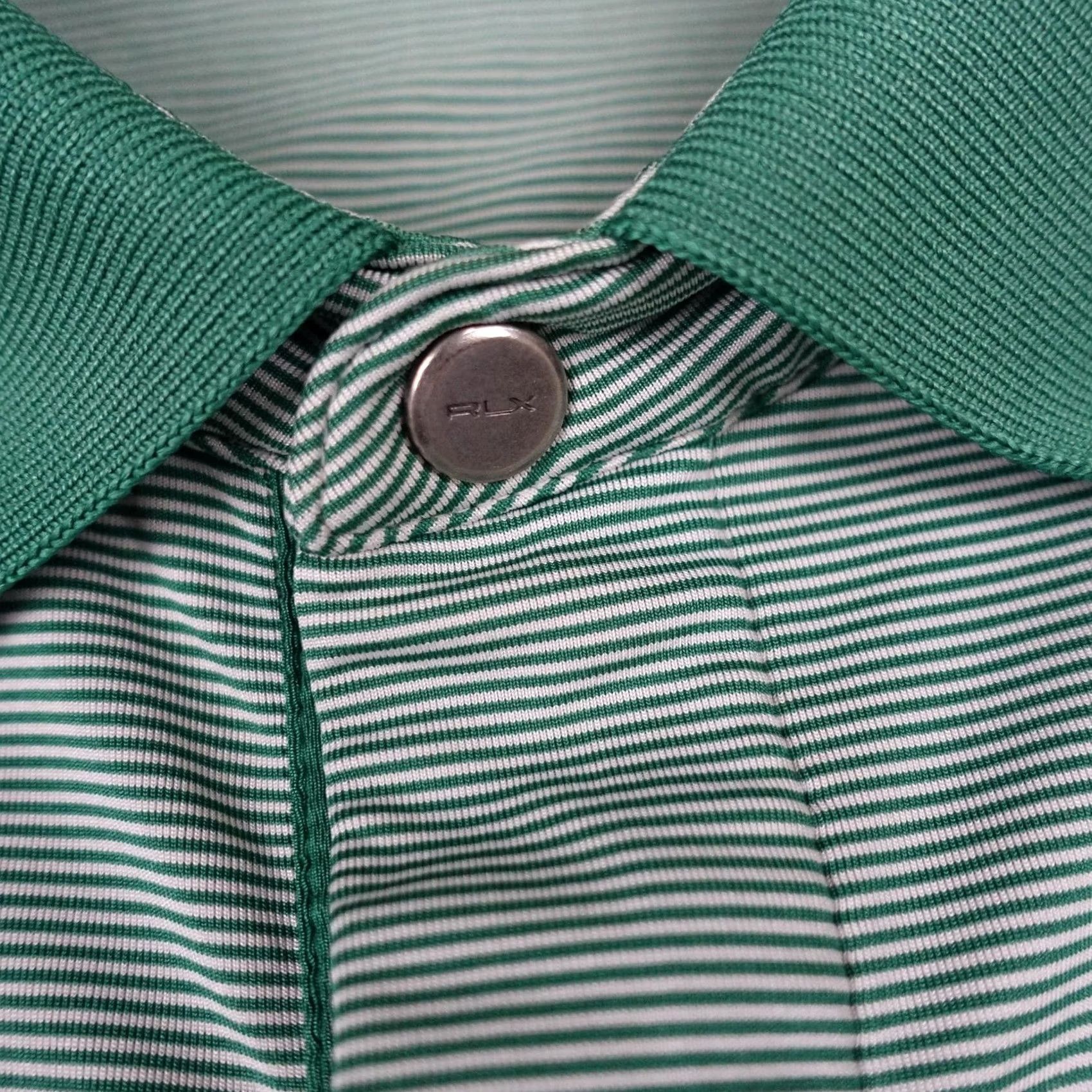 Ralph Lauren Ralph Lauren RLX Polo Shirt Mens Large Green Striped Stretch Golf Wicking Sports Size US L / EU 52-54 / 3 - 3 Thumbnail