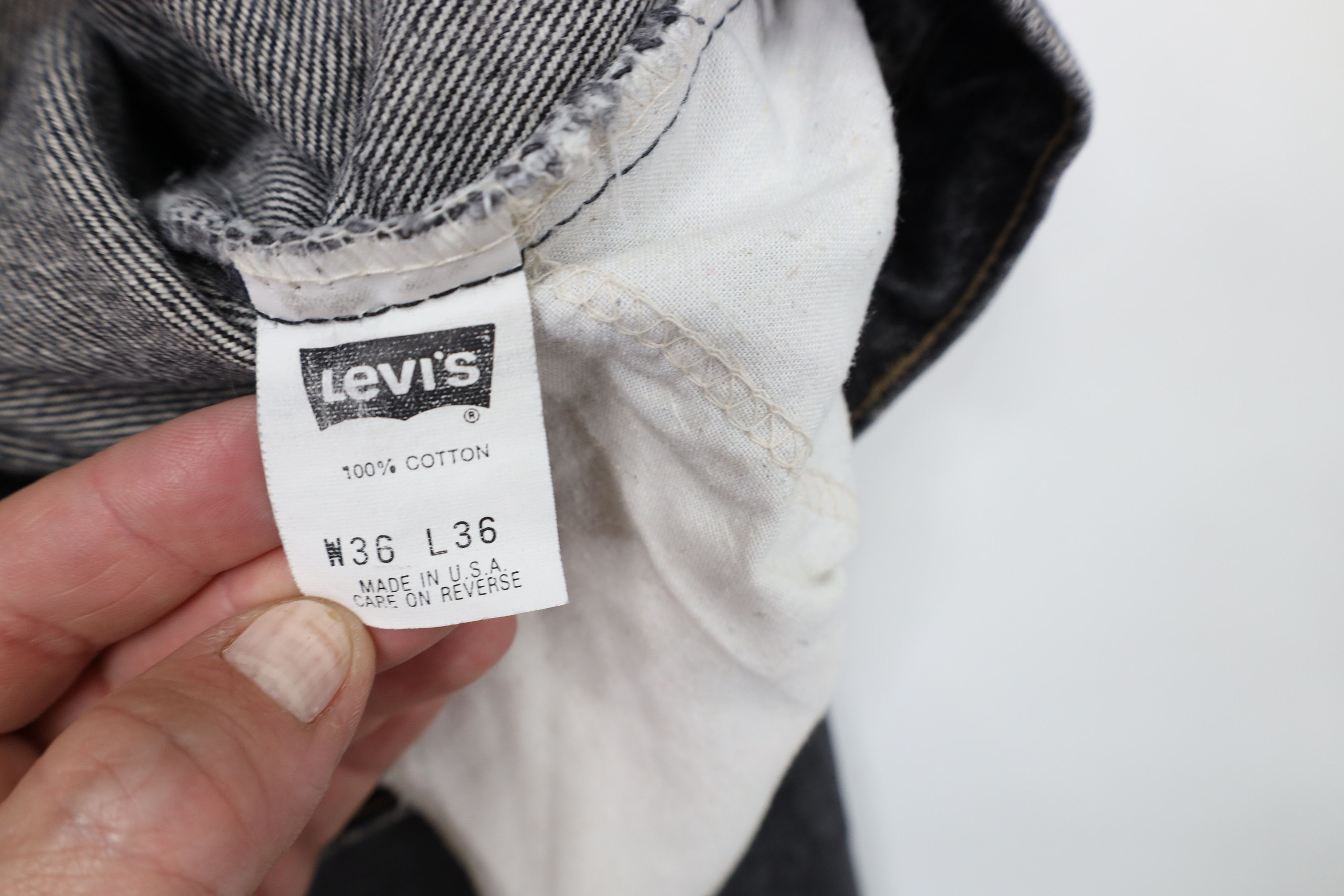 Levi's Vintage 90s Levis 505 Orange Tab Fit Denim Jeans Black USA Size US 36 / EU 52 - 8 Thumbnail