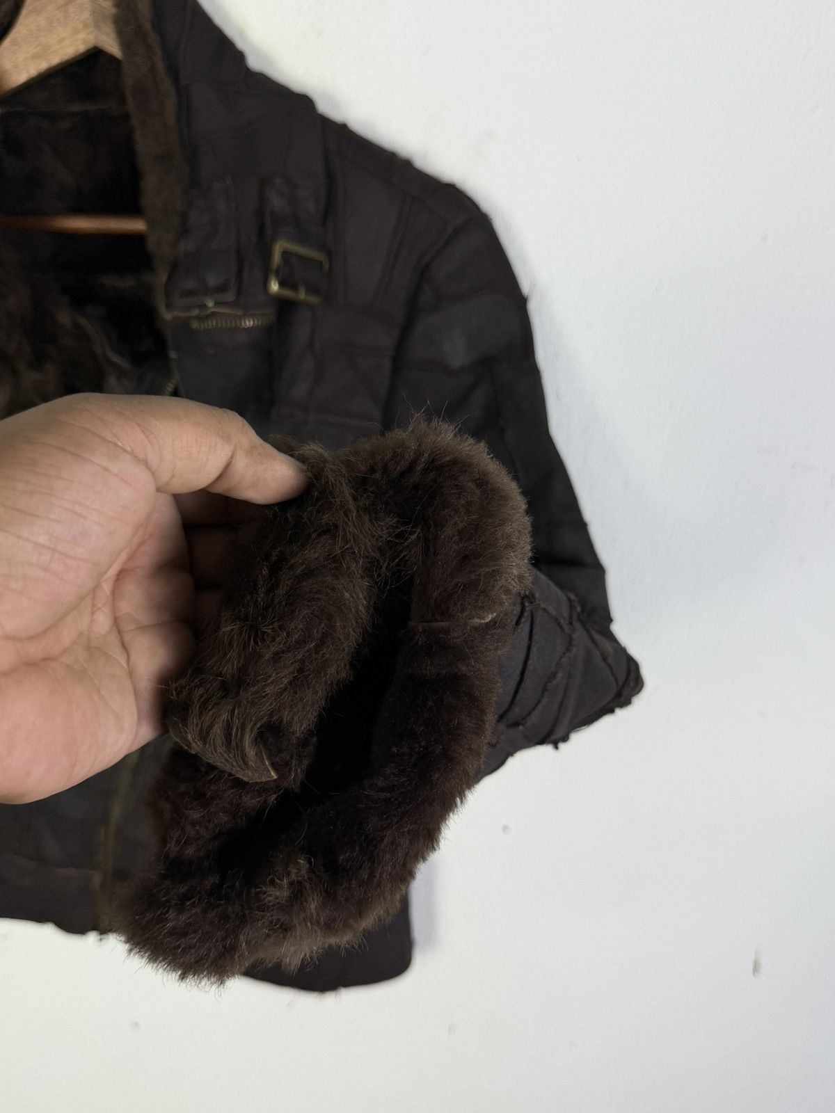 Le Grande Bleu (L.G.B.) Patchwork leather jacket asymmetrical zipper with fur trim Size XS / US 0-2 / IT 36-38 - 8 Thumbnail