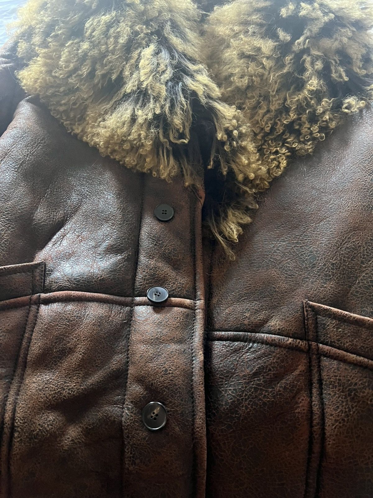 Enfants Riches Deprimes ERD TOBACCO SHEARLING COAT AW’23 Size US L / EU 52-54 / 3 - 6 Thumbnail