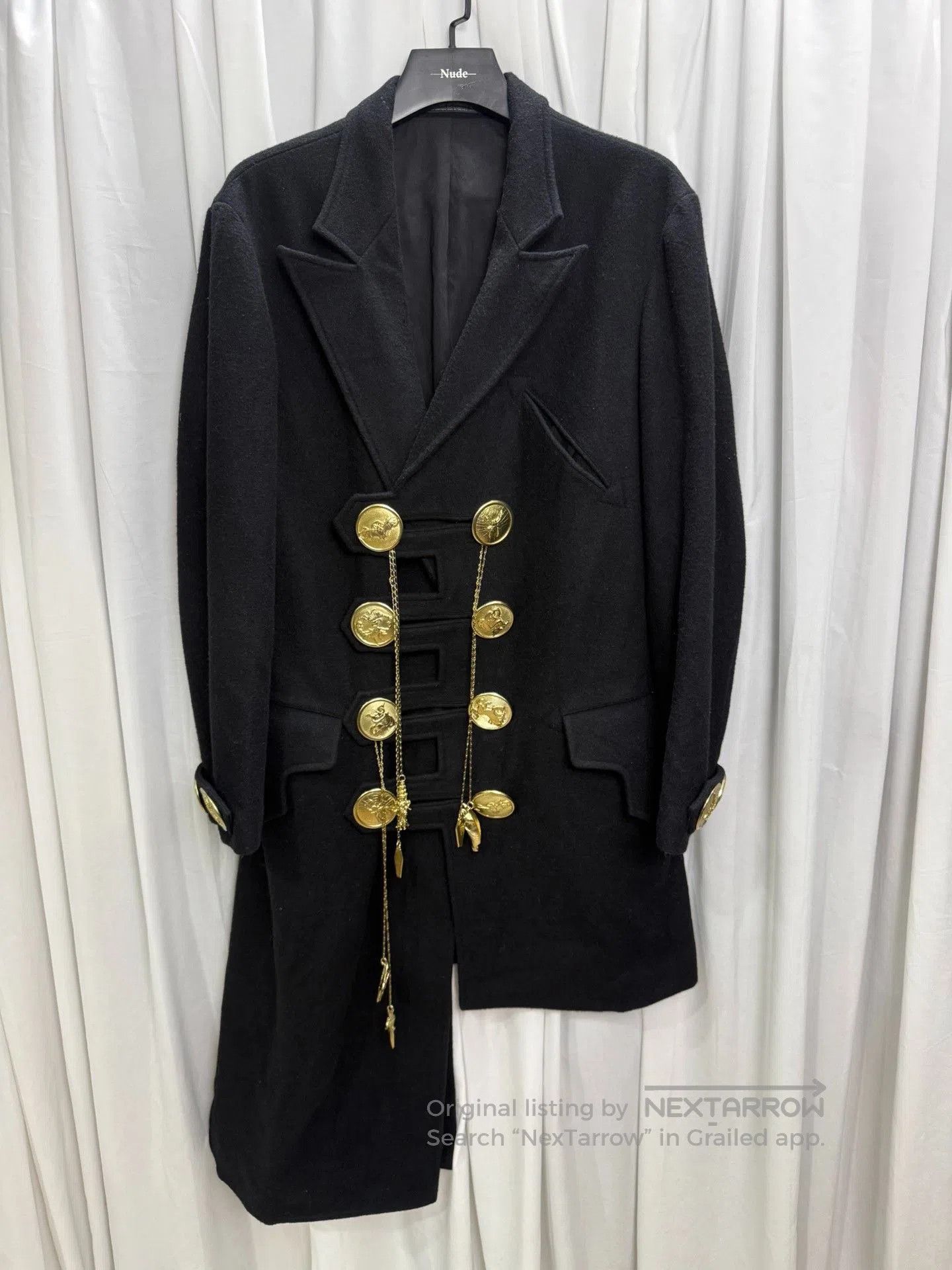 Yohji Yamamoto Yohji Yamamoto Pour Homme 19AW Gold Button Overcoat. Size US M / EU 48-50 / 2 - 1 Thumbnail