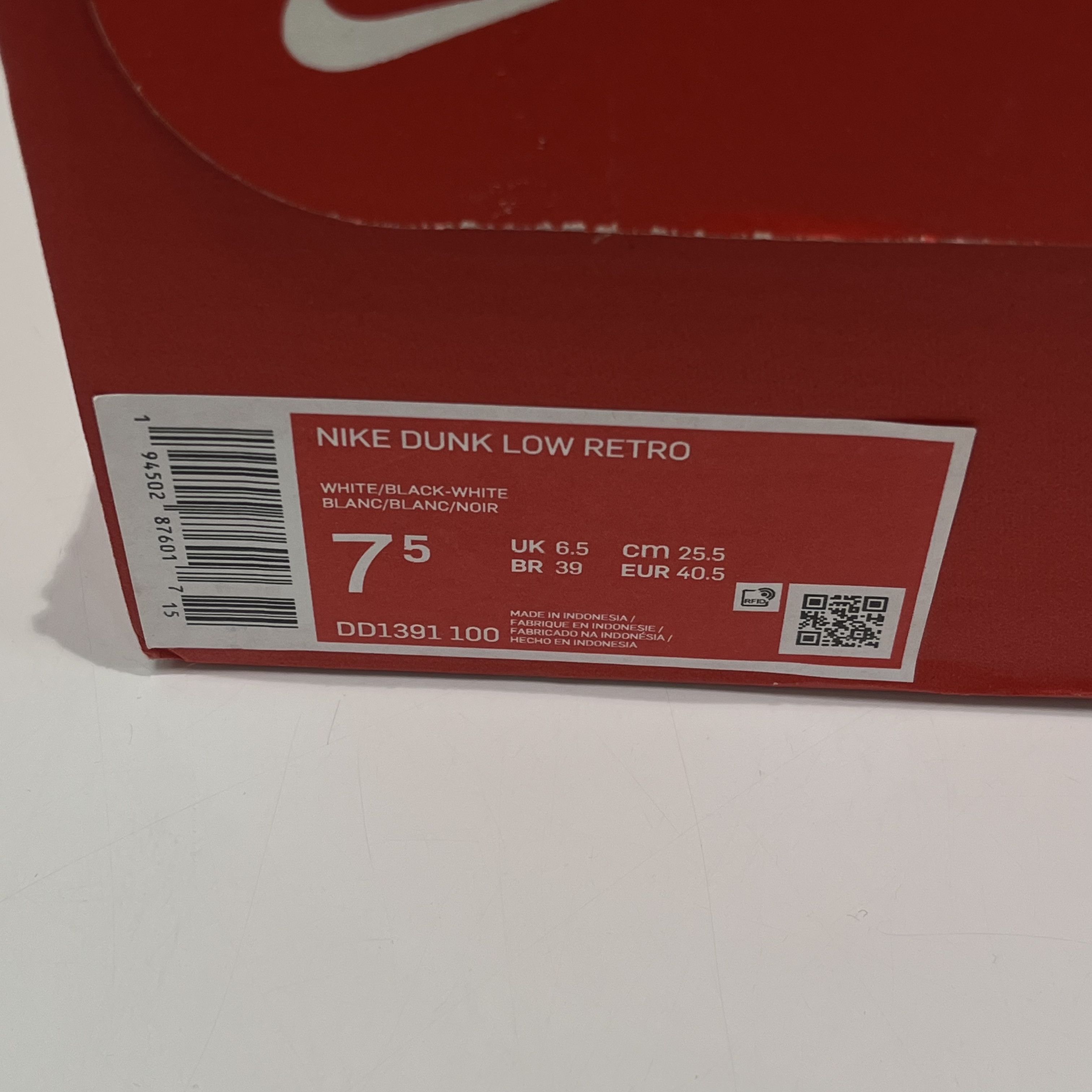 Nike Nike Dunk Low Retro Black White Size US 7.5 / EU 40-41 - 7 Thumbnail