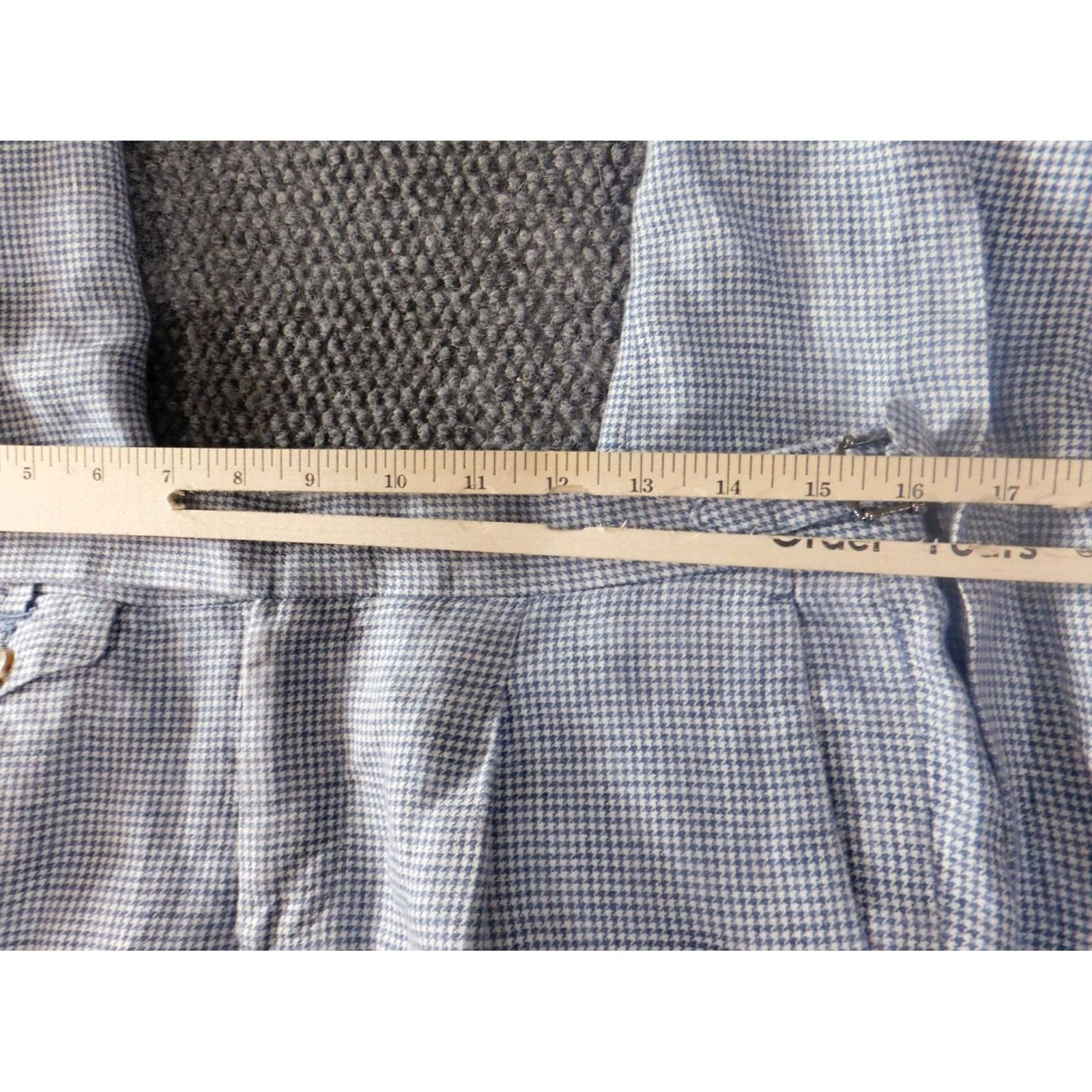 Vintage Tessuti Womens Pants 32 Blue Plaid Straight Chino Casual VINTAGE? Size 24" / US 00 / IT 34 - 2 Thumbnail