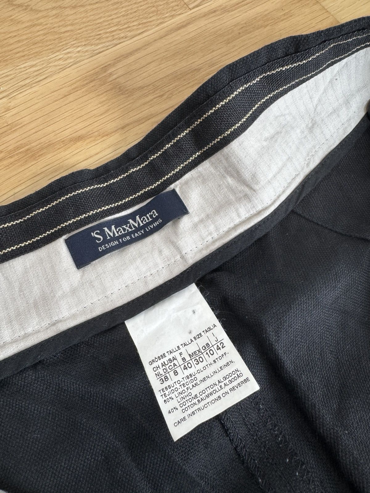 Max Mara ‘S MaxMara wide leg pleated linen trousers pants oversized Size 28" / US 6 / IT 42 - 6 Thumbnail
