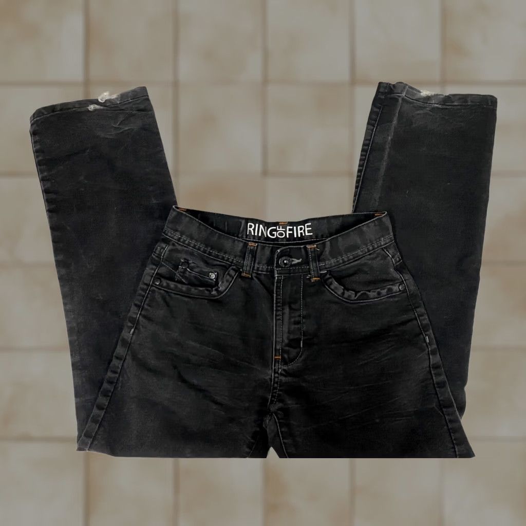 Ring Of Fire Ring of Fire Womens Jeans 24x24 Black Straight Regular Size 42" / US 20 - 1 Thumbnail