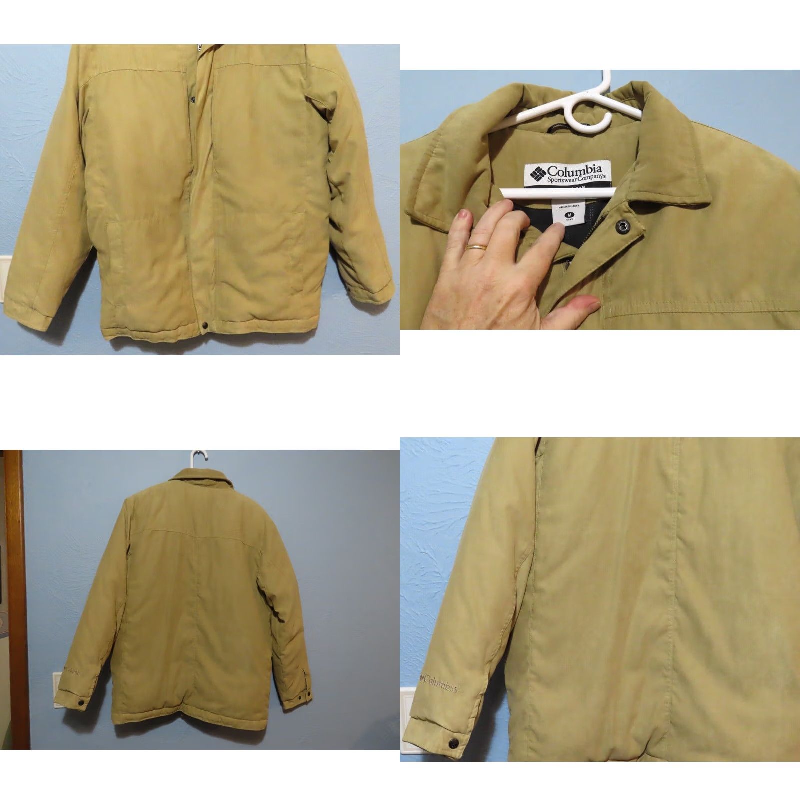 Vintage Columbia Coat Mens M Beige Polyester Microfiber Lined Winter Bomber Jacket Logo Accents Casual Travel Classic Outdoor Size US M / EU 48-50 / 2 - 8 Thumbnail