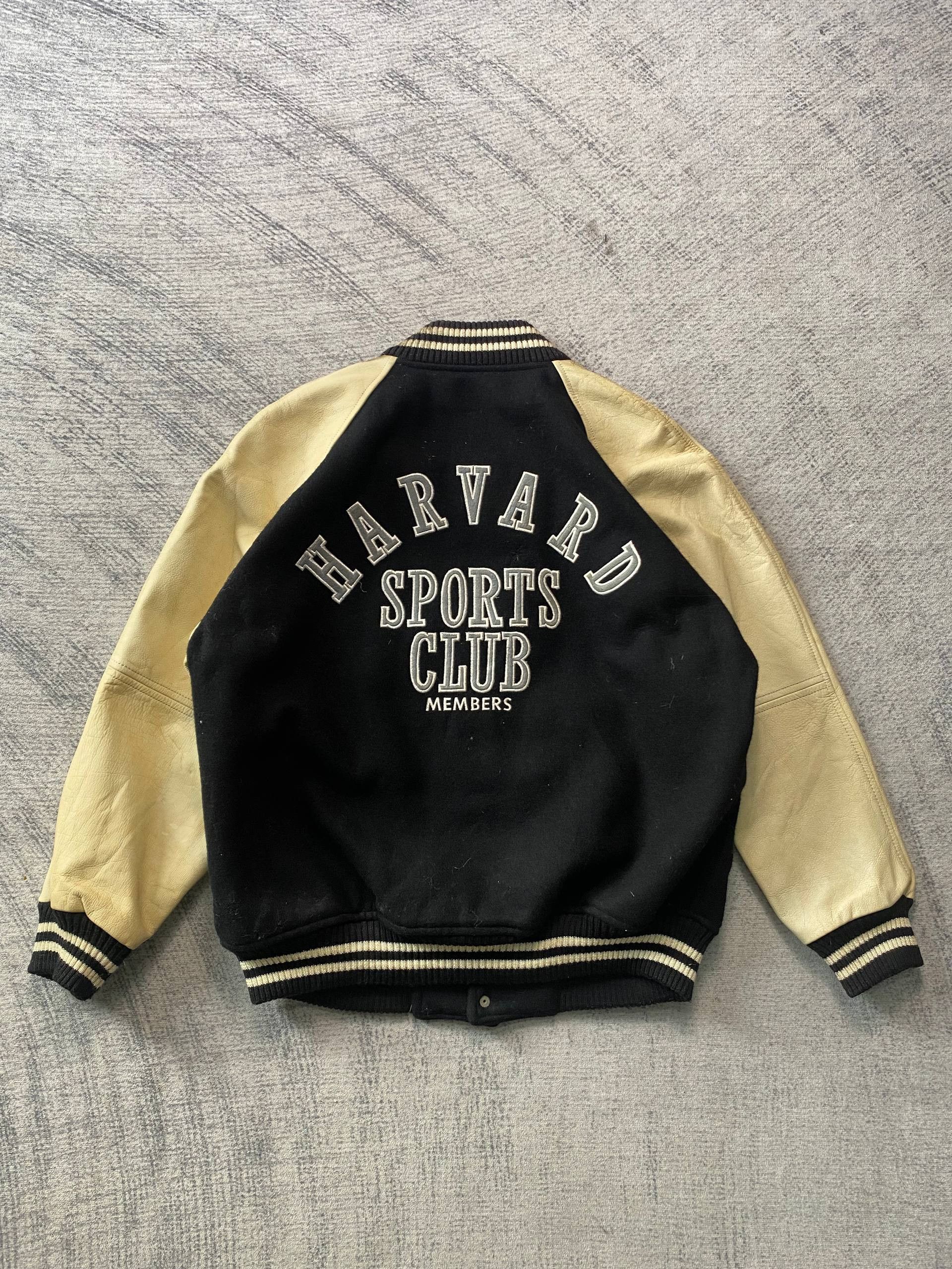 Vintage Vintage Harvard Wool Varsity Jacket Leather Sleeves Size US L / EU 52-54 / 3 - 7 Thumbnail