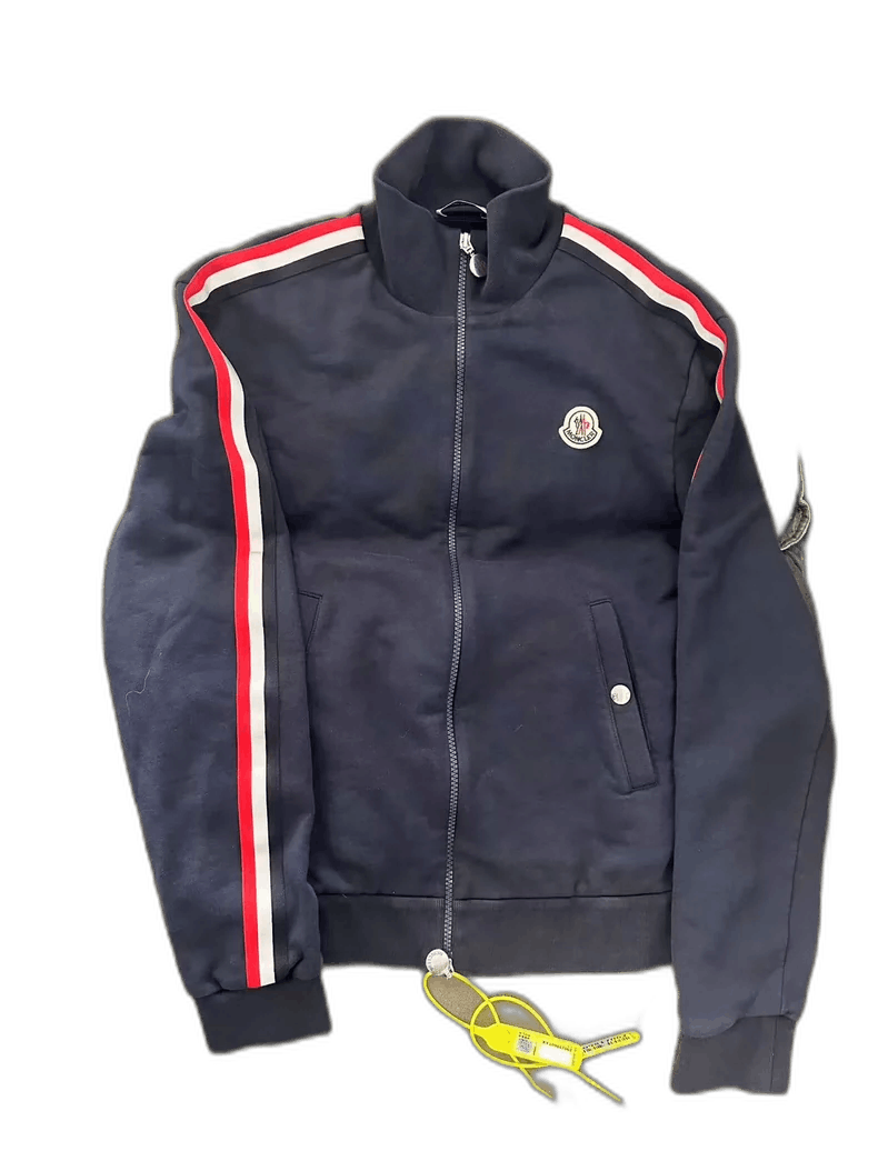 MONCLER∽トップ ∽ ツイード シルク 2色 ☆-パリ安心速達-☆ Moncler Grey Striped Zip Up Hoodie – Savonches