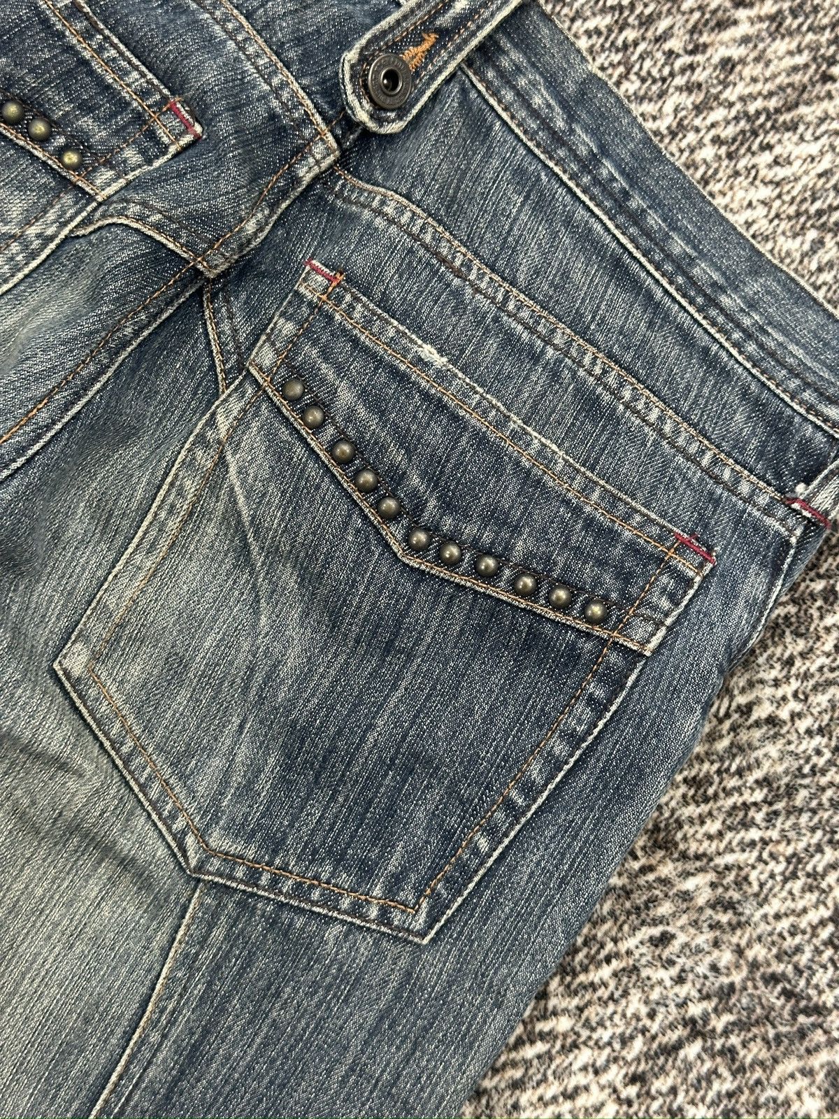 Japanese Brand Rupert The Difference Japan Patchworked Studded Jeans Size US 31 - 12 Thumbnail