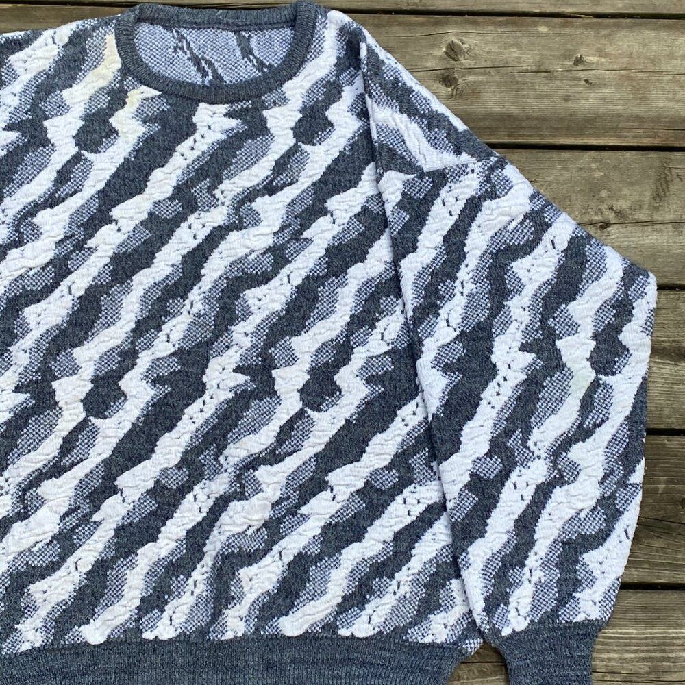 Coogi × Vintage Vintage 90s Coogi Style 3D Knit Sweater Medium Size US M / EU 48-50 / 2 - 7 Thumbnail
