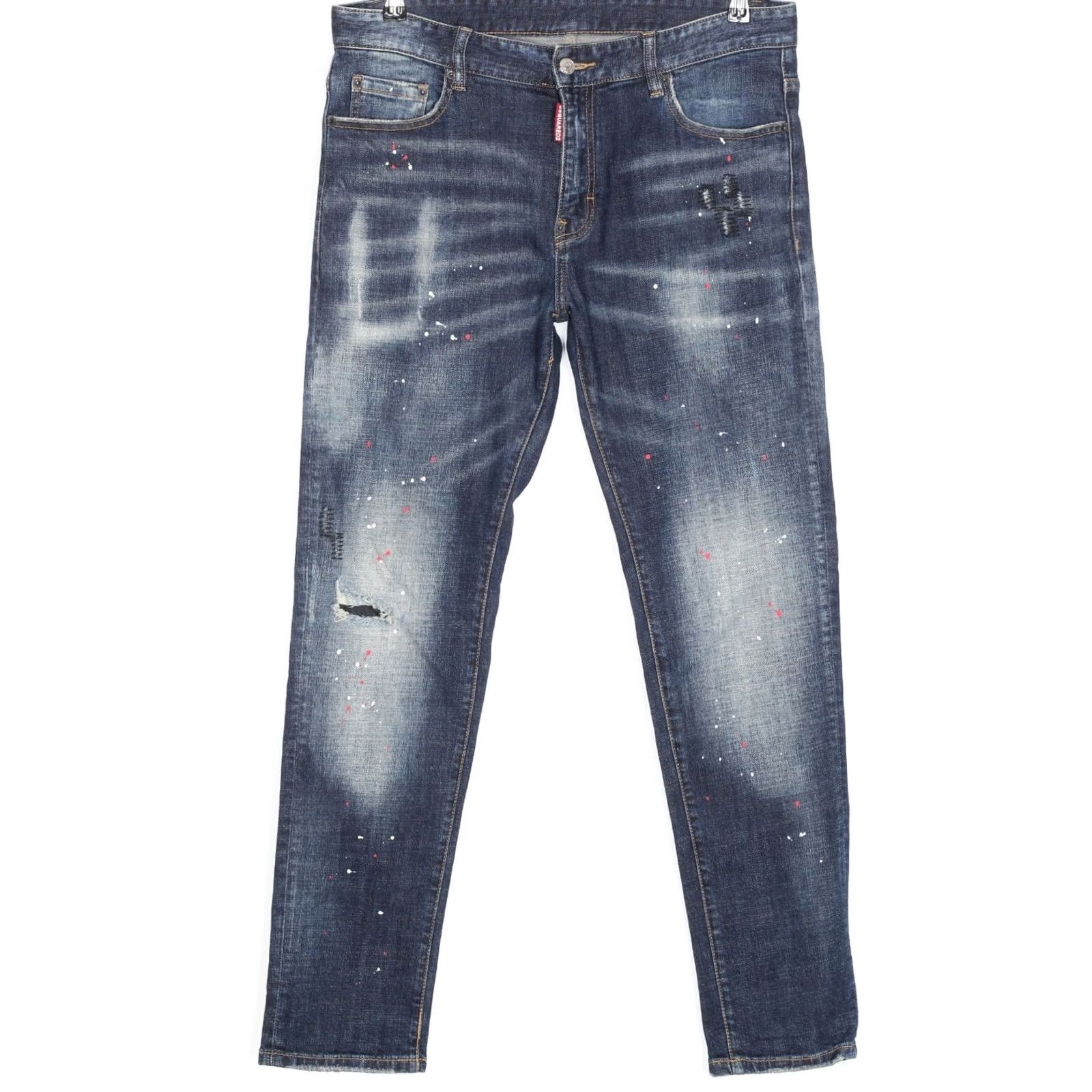 Dsquared2 DSQUARED2 Slim Jeans Men Size 50 34 W 31 L Stretch Tapered Zip Fly Denim Blue Regular Jeans Mens Size US 34 / EU 50 - 2 Thumbnail