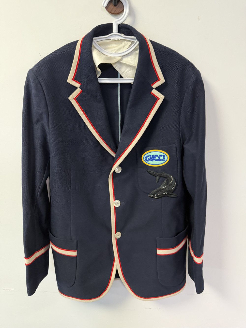 Gucci Gucci Shark Patch Navy Blazer Size 40R Size 40R - 1 Thumbnail