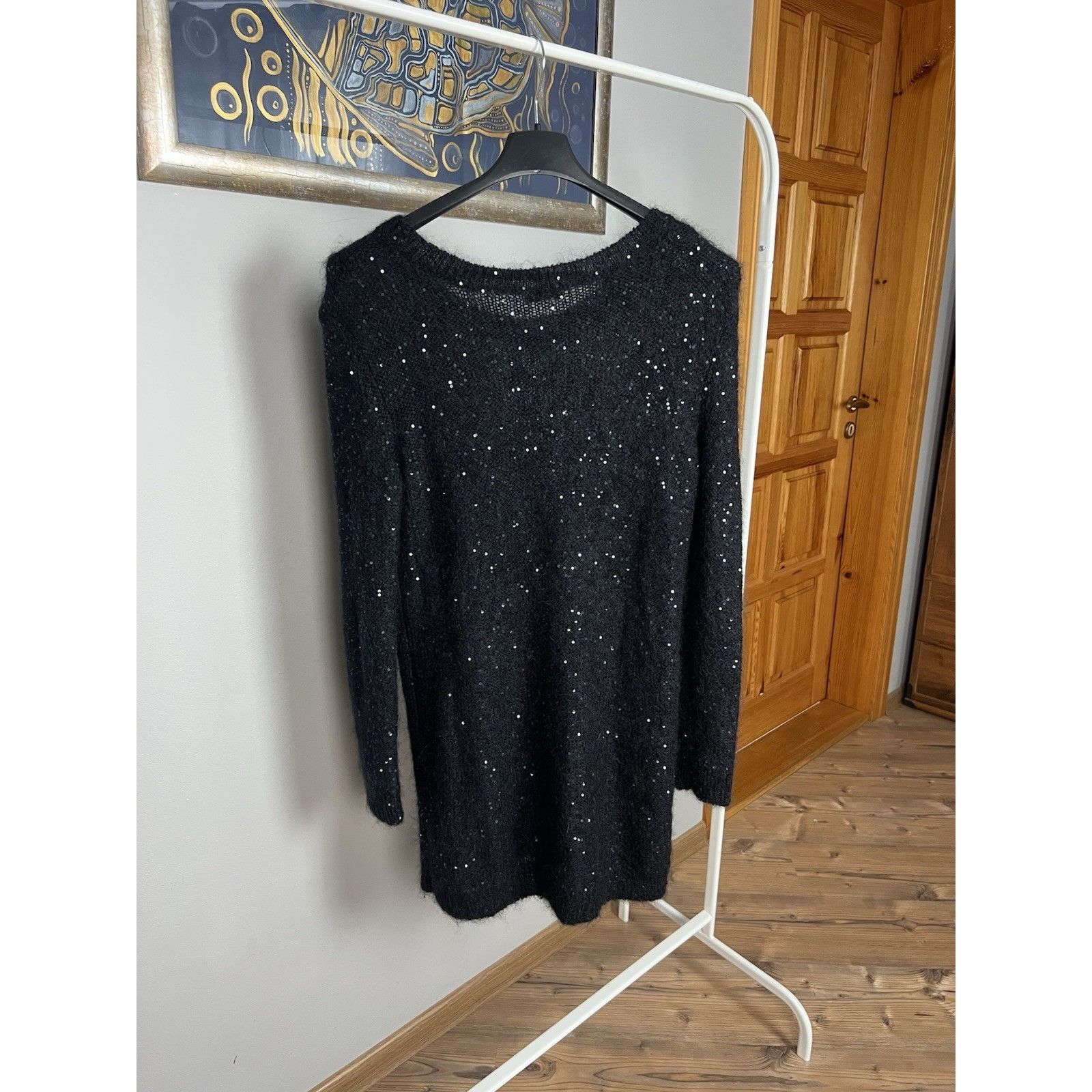 Saint Laurent Paris Saint Laurent RECENT Black Wool Oversized Glitter Knitted Cr Size M / US 6-8 / IT 42-44 - 16 Thumbnail