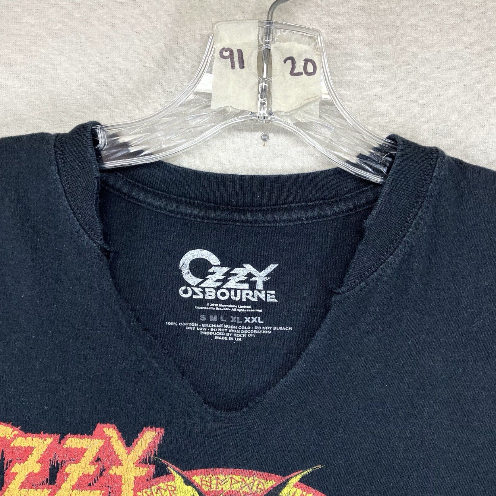Vintage Ozzy Osbourne Graphic Print T-Shirt Speak Of The Devil 2015 Black Men's 2XL V-Neck Size US XXL / EU 58 / 5 - 5 Thumbnail
