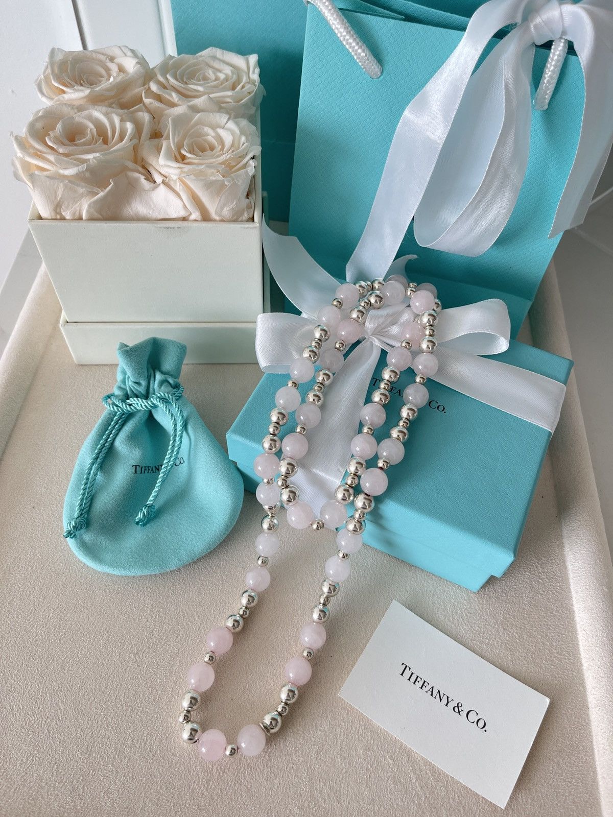 Tiffany & Co. Vintage Tiffany & Co. Pink Quartz Silver Beads Necklace 30” Size ONE SIZE - 9 Thumbnail