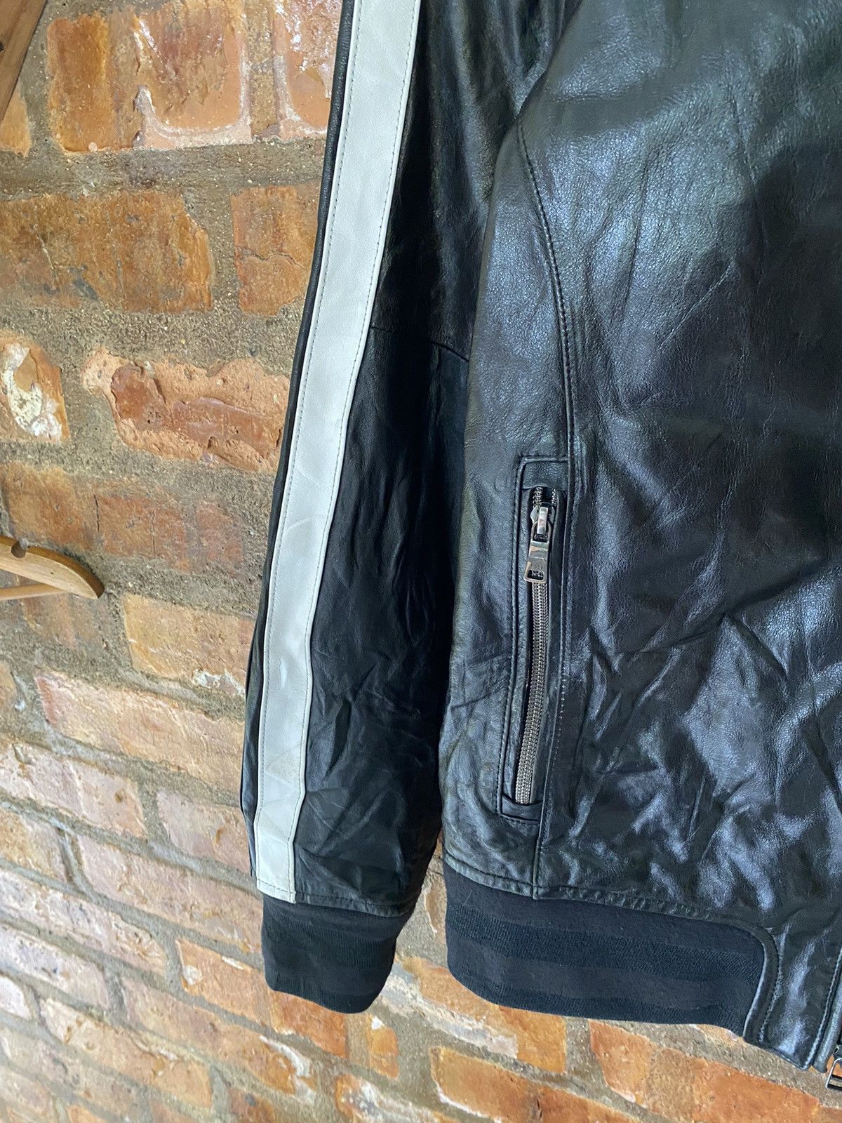 5351 POUR LES HOMMES lamb skin stripe Leather Jacket Size US M / EU 48-50 / 2 - 8 Thumbnail