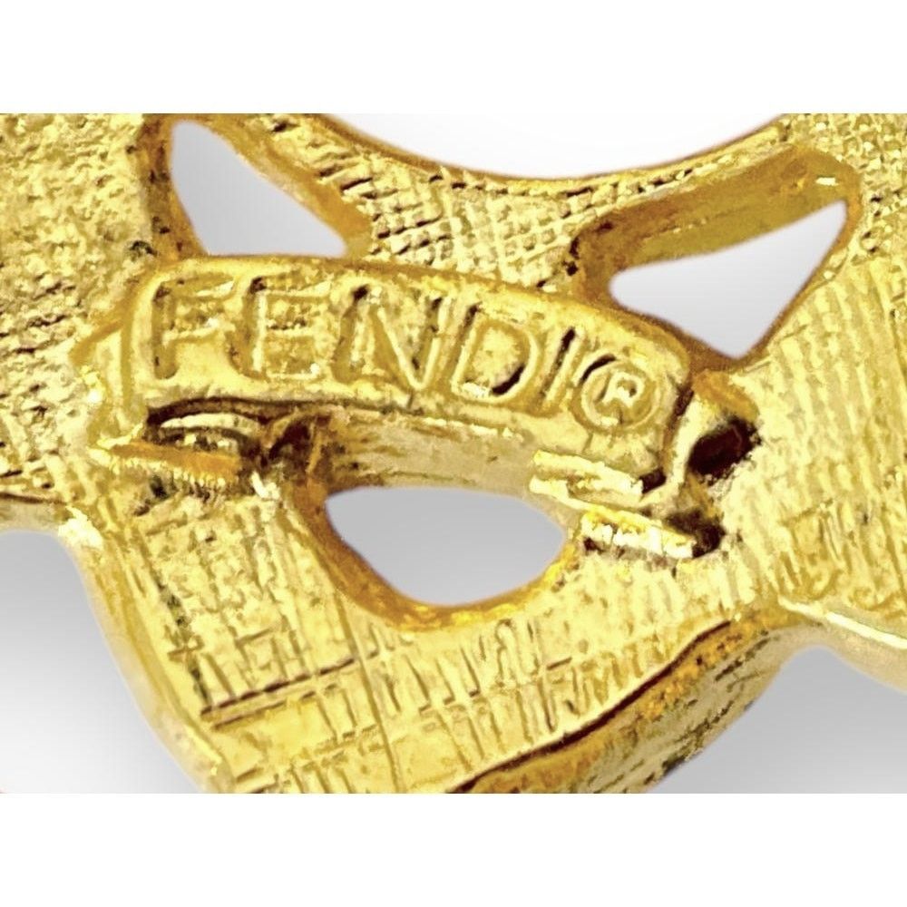 Fendi FENDI Gold-Plated Designer Runway Door Knocker Earrings Size ONE SIZE - 5 Thumbnail