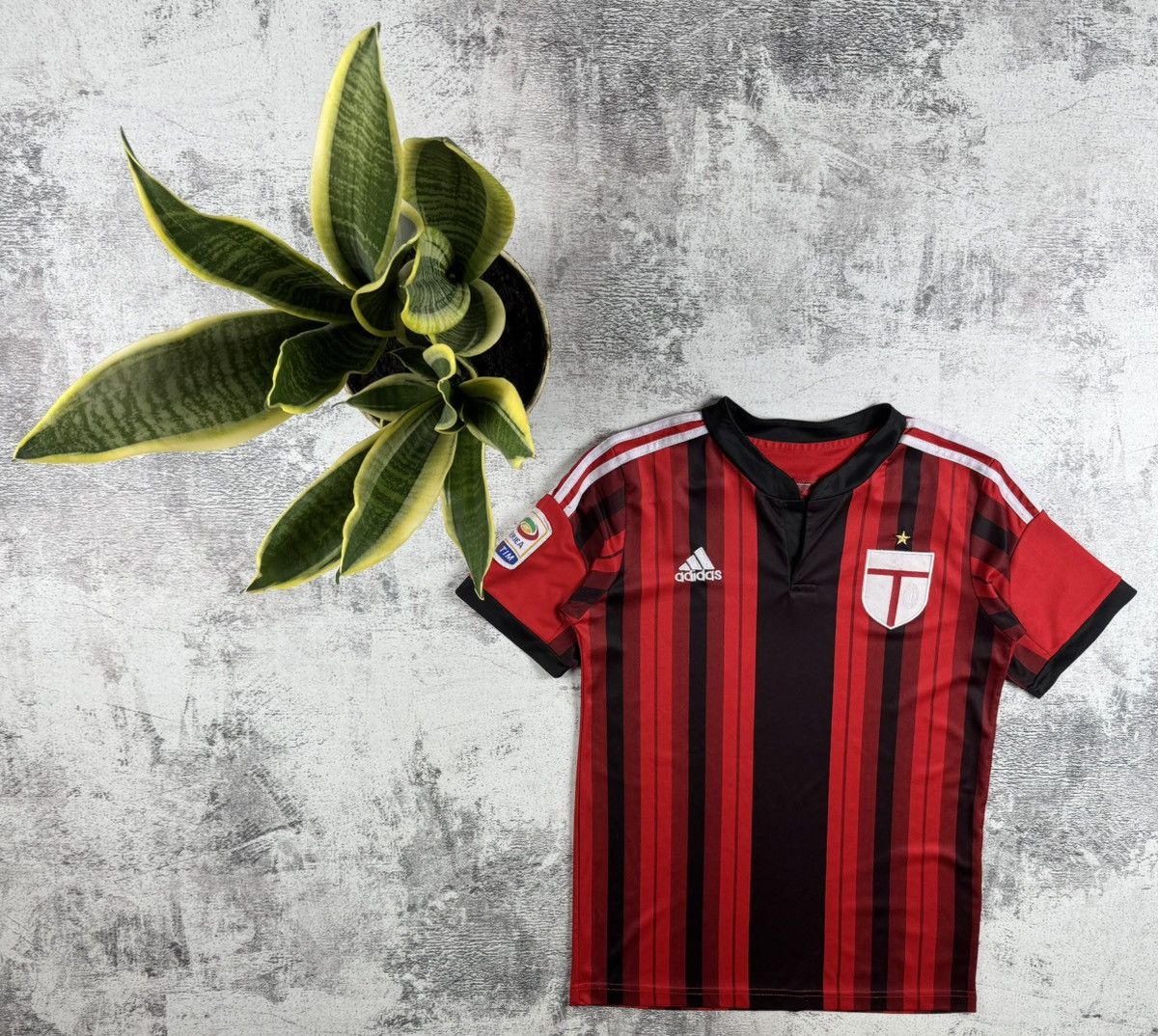 Adidas AC MILAN Adidas 2014/2015 Serie A Red Home Soccer Football T Shirt Jersey Kit Size US S / EU 44-46 / 1 - 1 Thumbnail