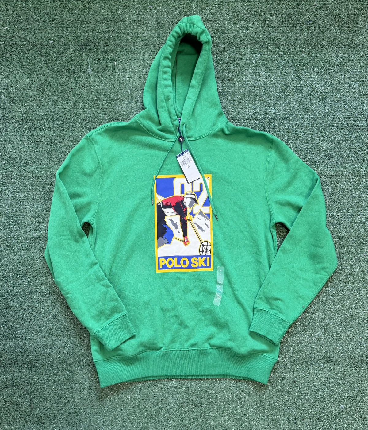 NWT! RALPH LAUREN POLO SKI 92 Green HOODIE SWEATER Logo