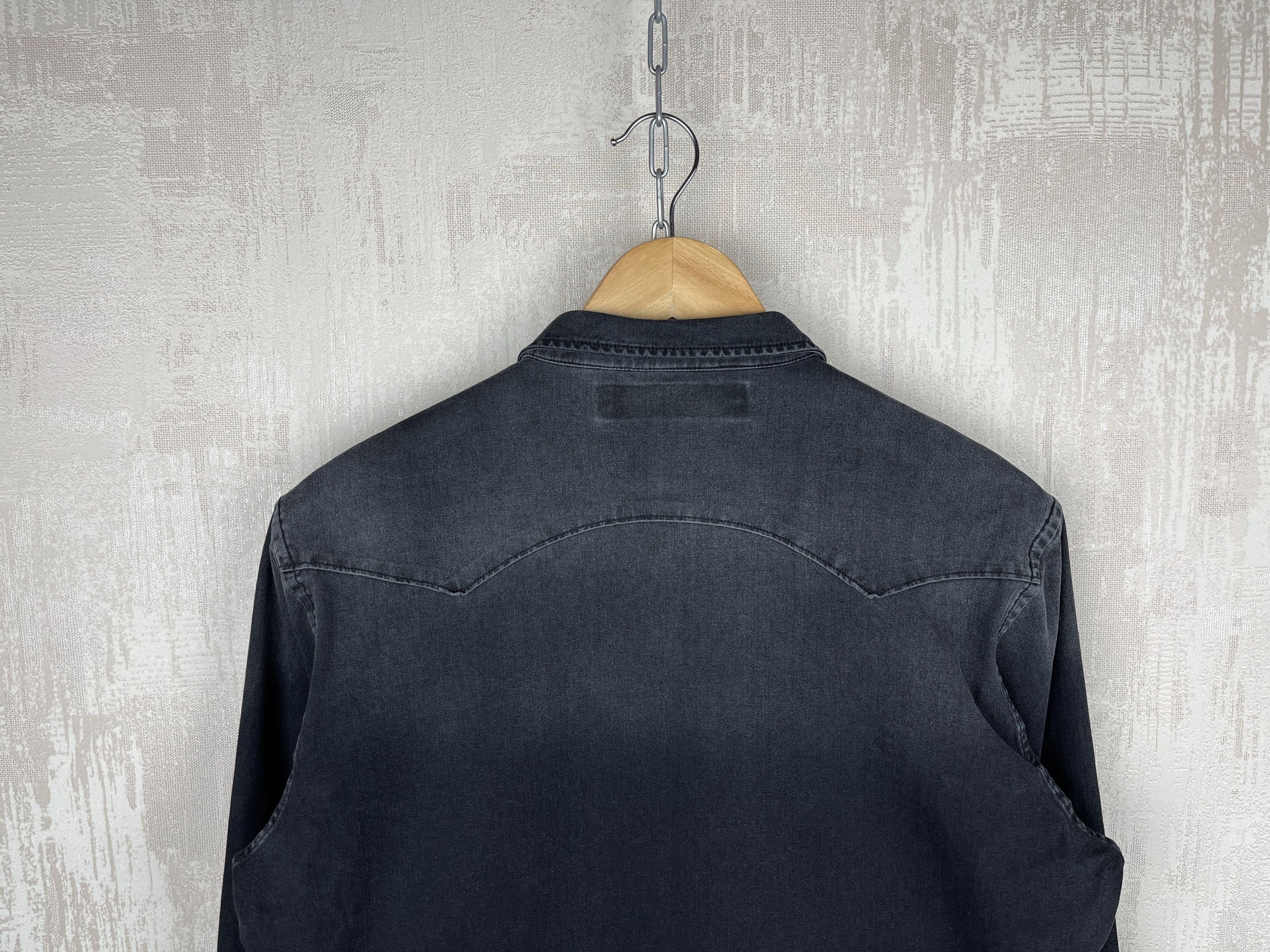 Replay Replay Hyperflex Western Pearl Snap Denim Shirt Slim Fit Size US M / EU 48-50 / 2 - 15 Thumbnail