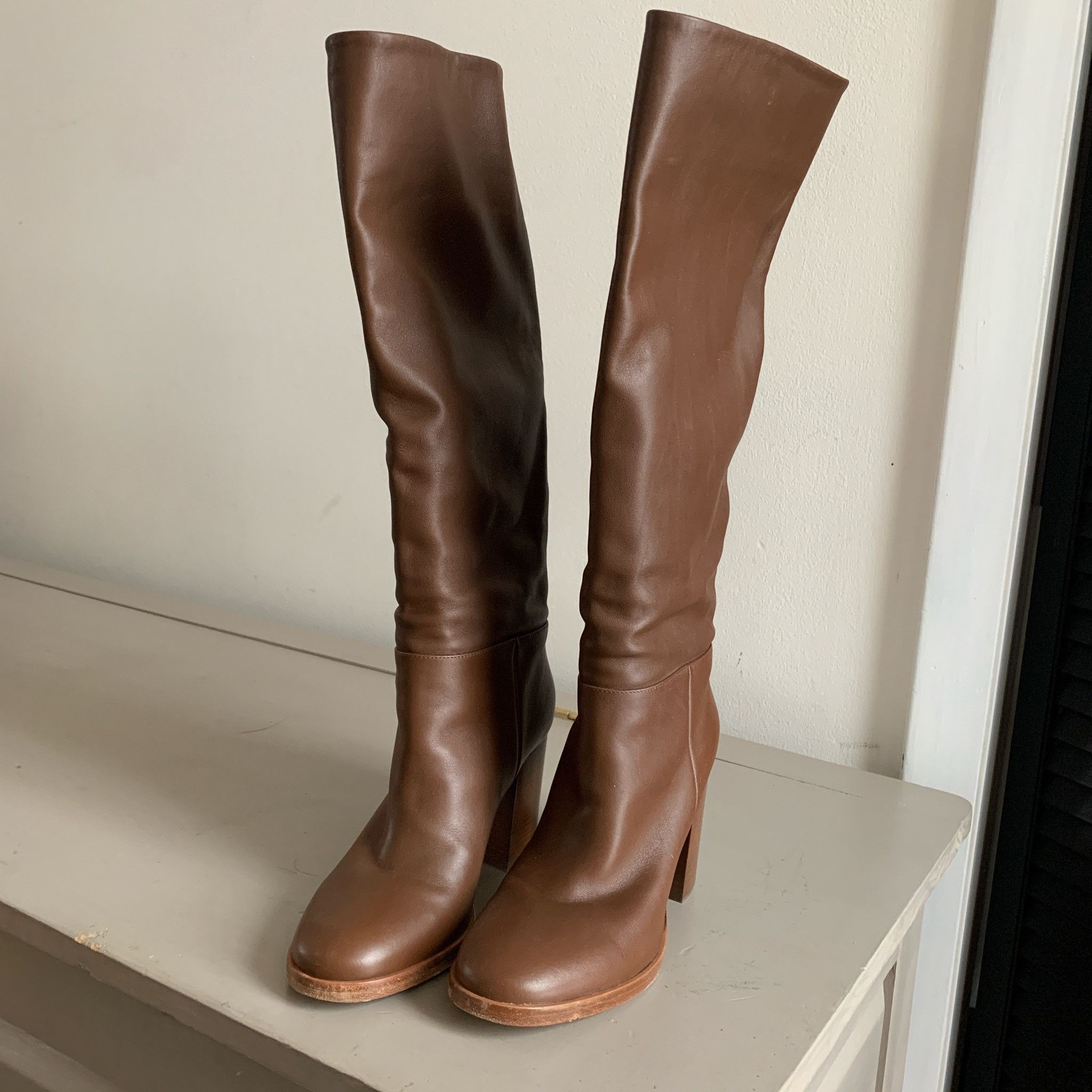 Gianvito Rossi Leather Thigh High Platform Boots Size US 6 / IT 36 - 1 Thumbnail