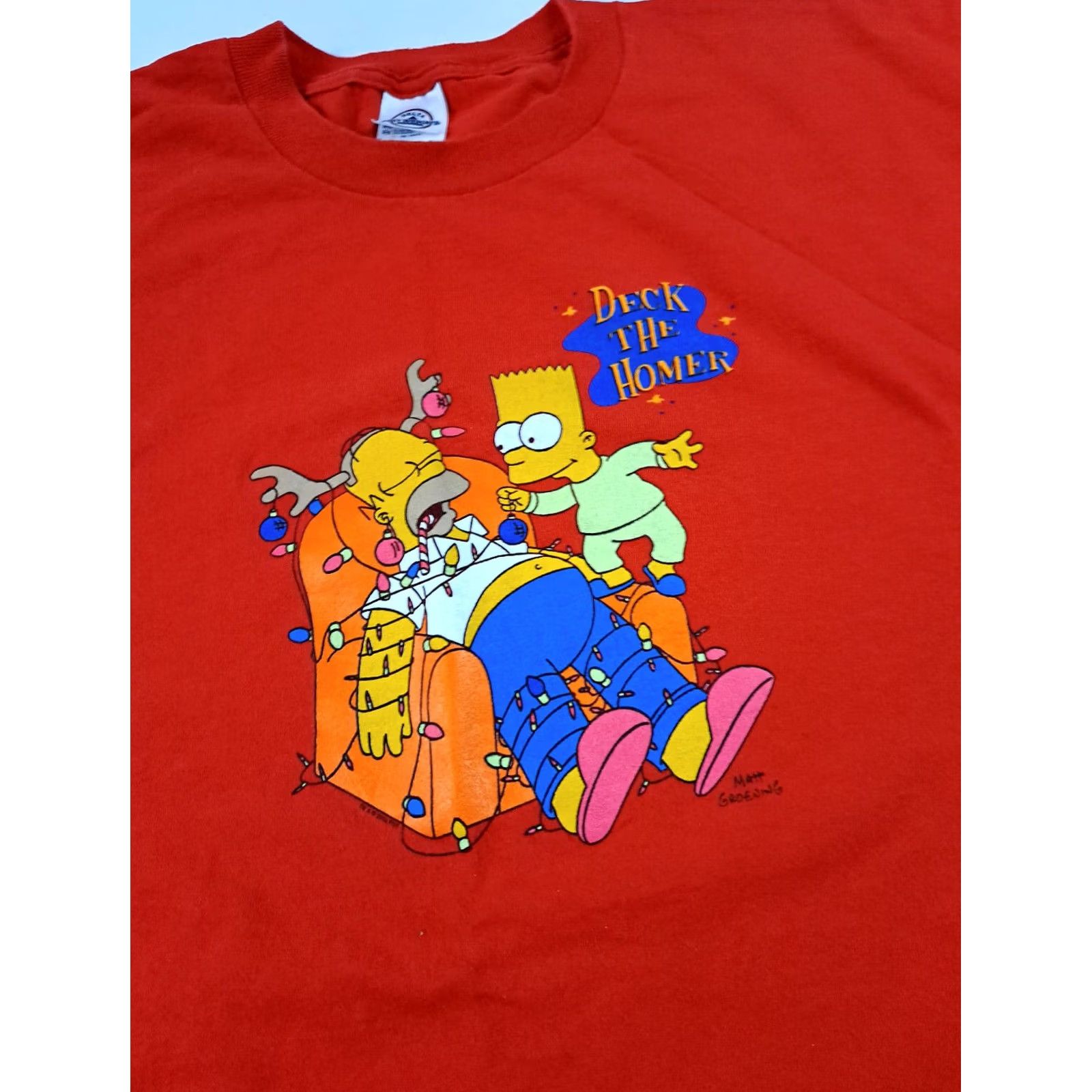 Delta Delta Simpsons Christmas Tee T-Shirt 2XL Red Mens Short Sleeve Christmas Theme 2XL Red Size US XXL / EU 58 / 5 - 3 Thumbnail