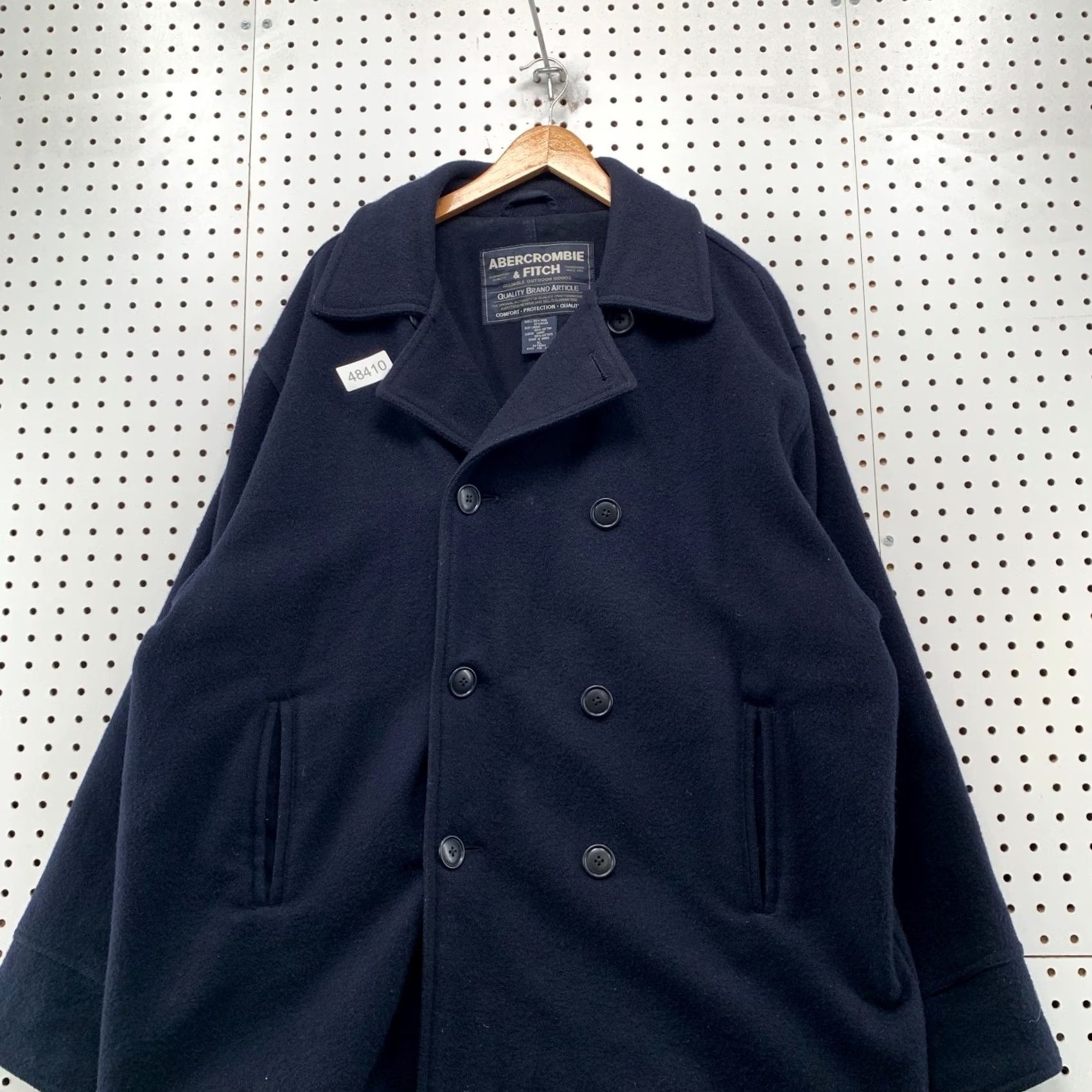 Abercrombie & Fitch Abercrombie & Fitch Wool Peacoat Men L Navy Blue Thick Heavy Double Breasted Vintage Regular Coat Size US L / EU 52-54 / 3 - 4 Thumbnail