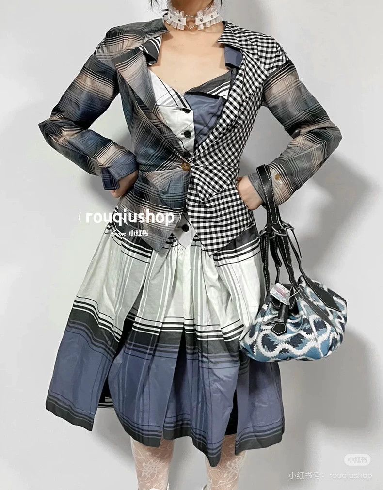 Vivienne Westwood Vivienne Westwood Vampiric checkered patchwork suit jacket Size S / US 4 / IT 40 - 2 Thumbnail