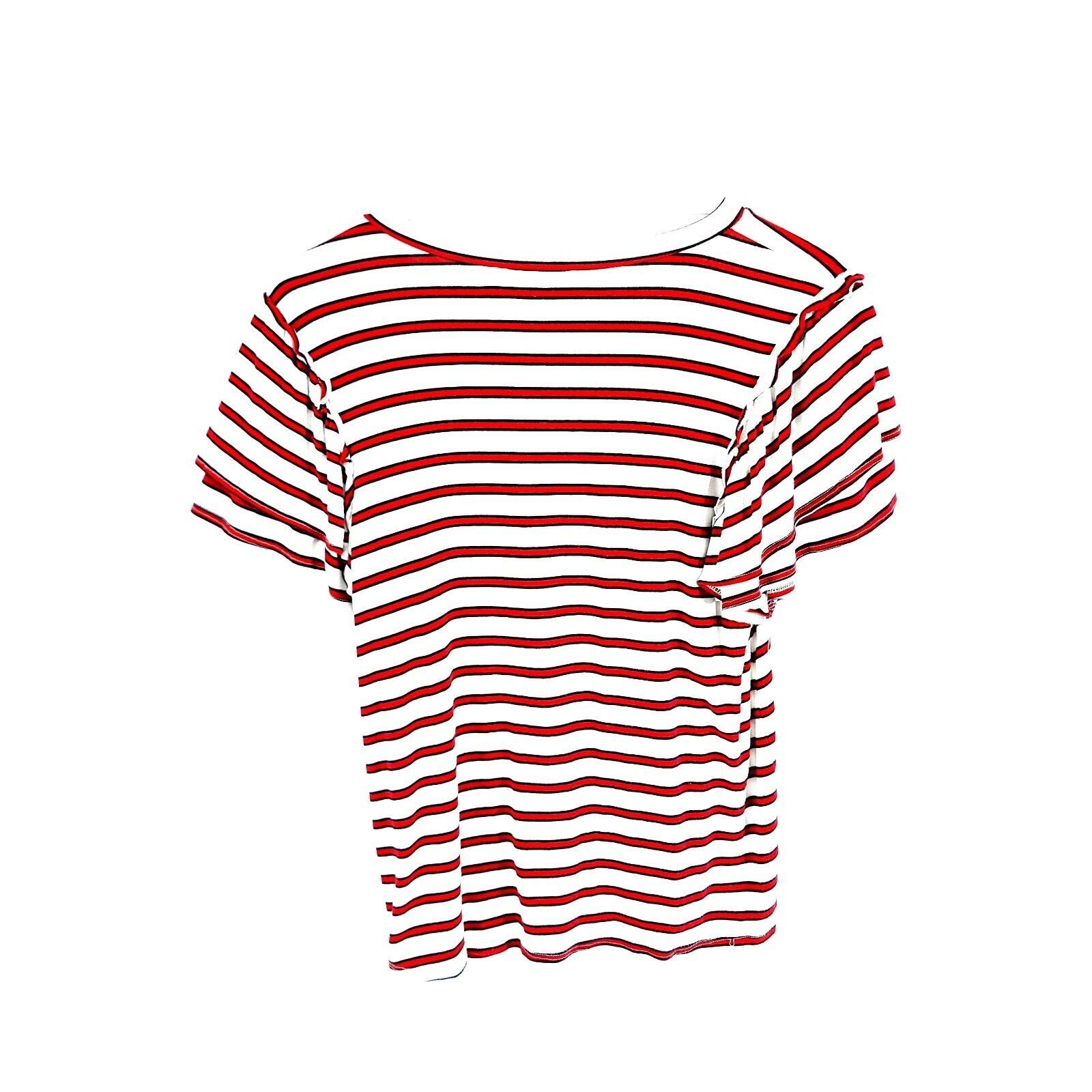 Designer Green Envelope Los Angeles Crew Scoop Neck White Red Striped Size S / US 4 / IT 40 - 2 Thumbnail