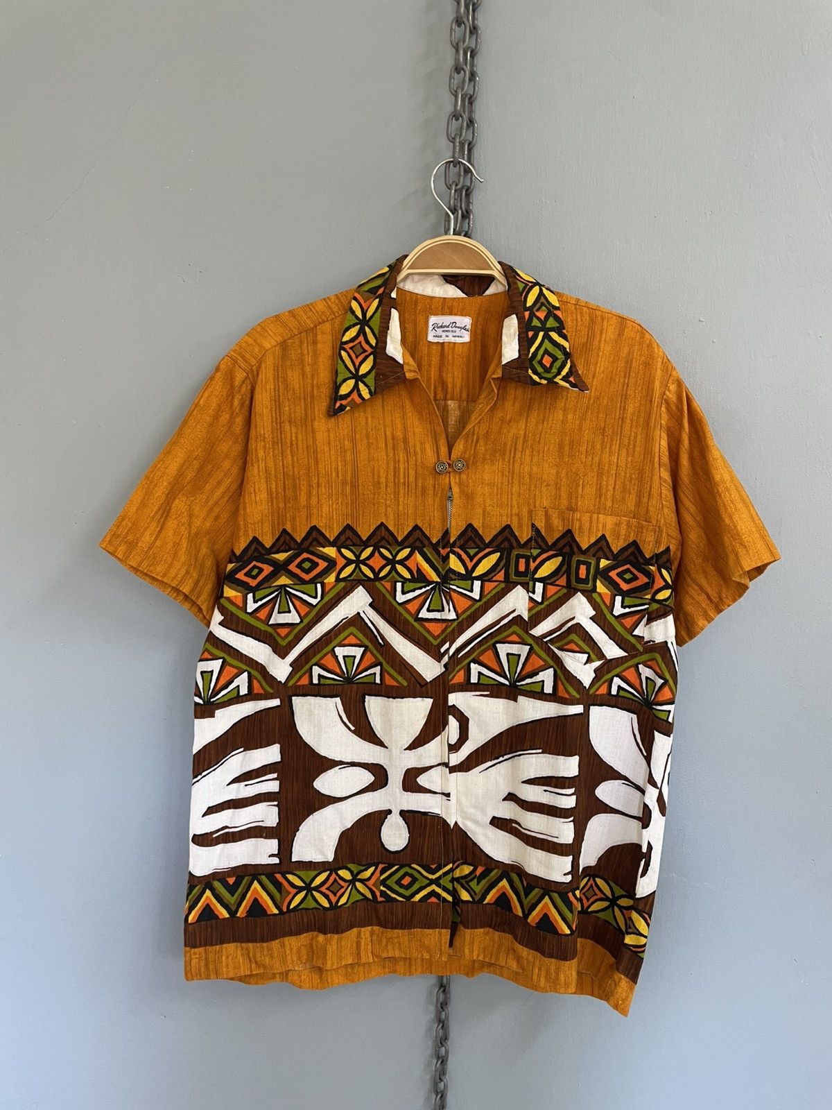 Vintage Vintage 60s Richard Douglas zip up Hawaiian shirt Size US M / EU 48-50 / 2 - 1 Thumbnail