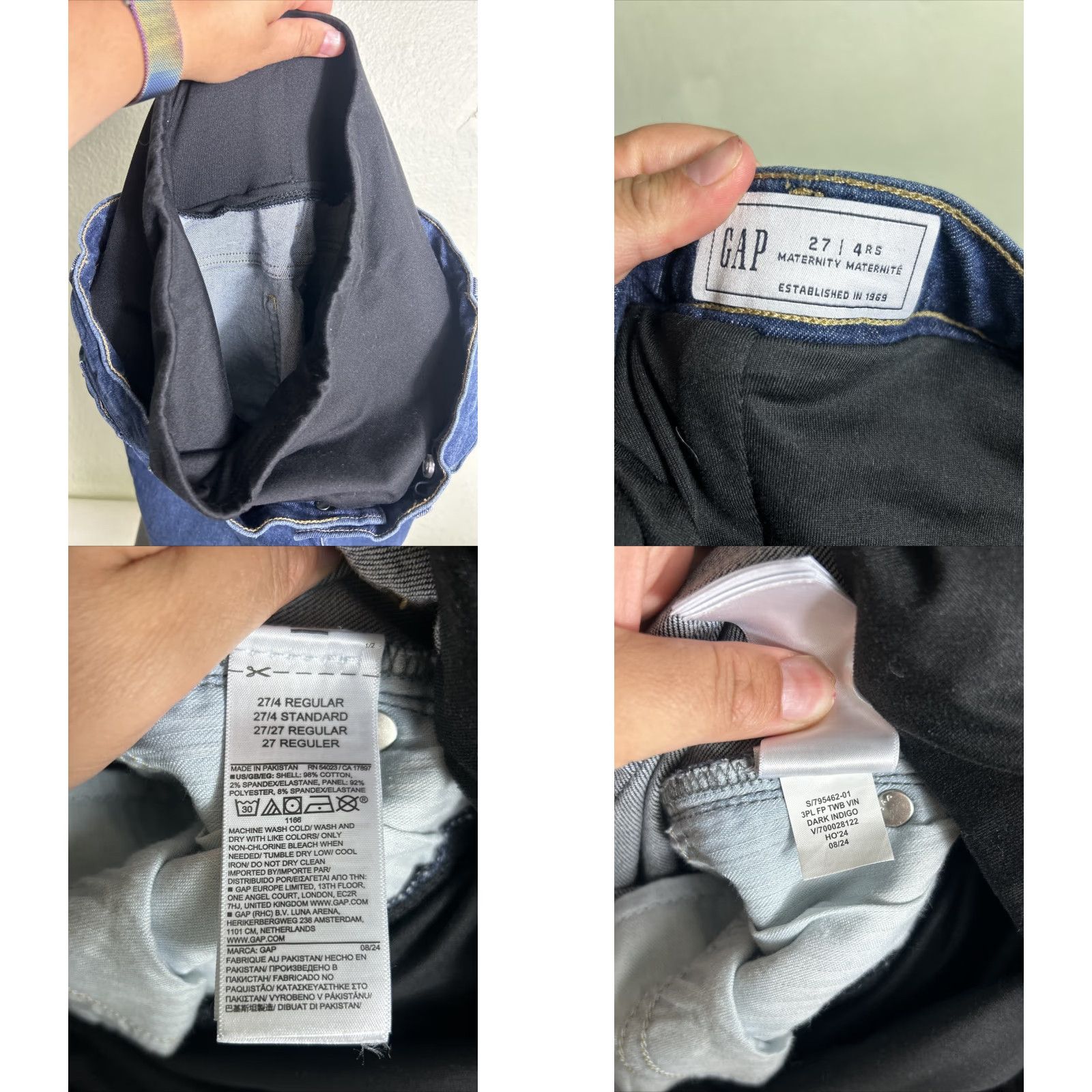 Gap Gap Maternity Jeans Dark Wash 4 32x27 Women Jeans Blue Straight Womens Size 27" / US 4 / IT 40 - 9 Thumbnail