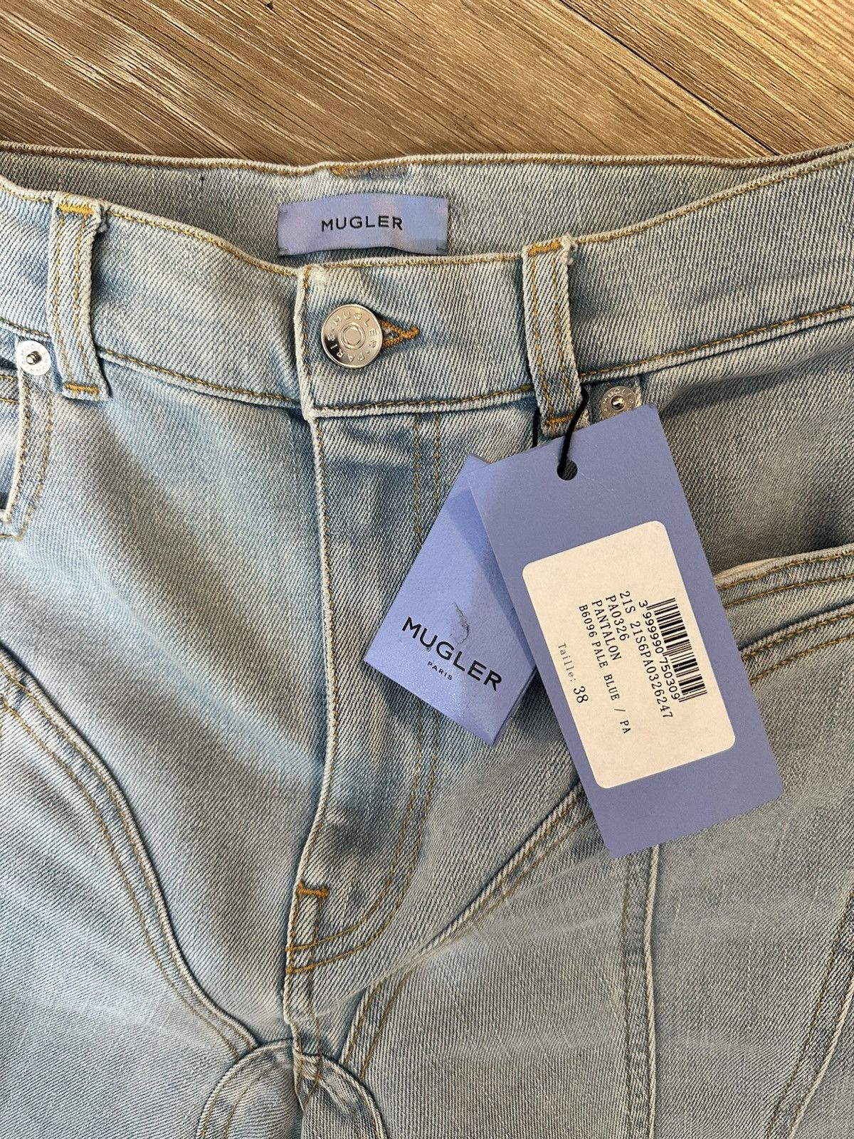 Mugler MUGLER TWO TONE SPIRAL SKINNY JEANS Size 27" / US 4 / IT 40 - 6 Thumbnail