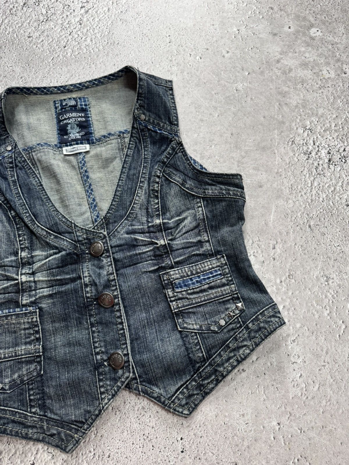 Other Vintage Cropped Denim Vest Women Biker Moto Y2K Blue Jean Size S / US 4 / IT 40 - 9 Thumbnail