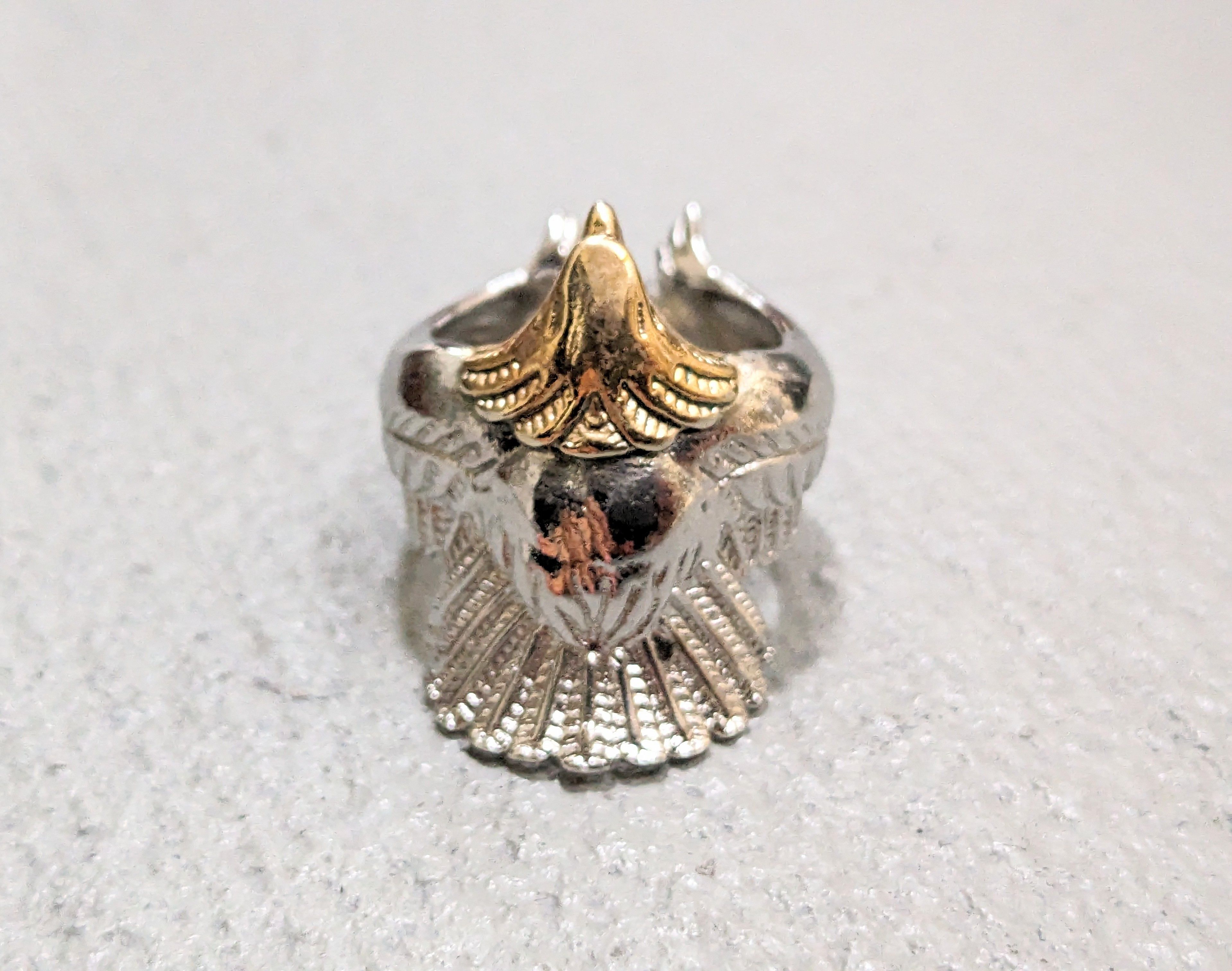 Jewelry Stainless Steel Ring Eagle Size 9 Gold Two-tone USA Size ONE SIZE - 3 Thumbnail