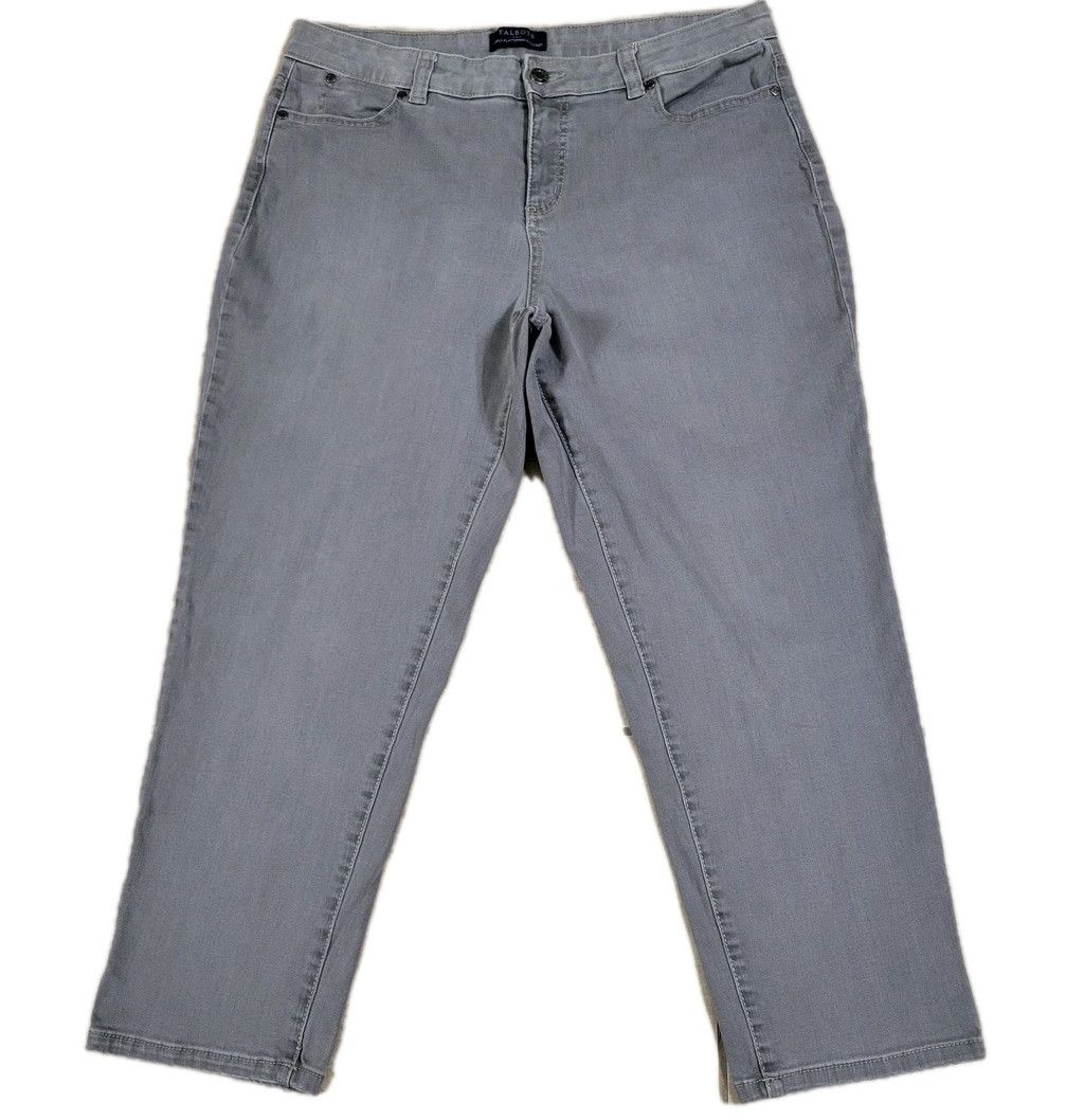 Talbots Talbots Simply Flattering 5 Pockets Gray Capri Jeans 14P Size 36" / US 14 / IT 50 - 2 Thumbnail